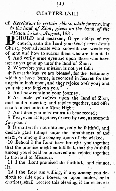 Book Of Commandments 1833 Page 149