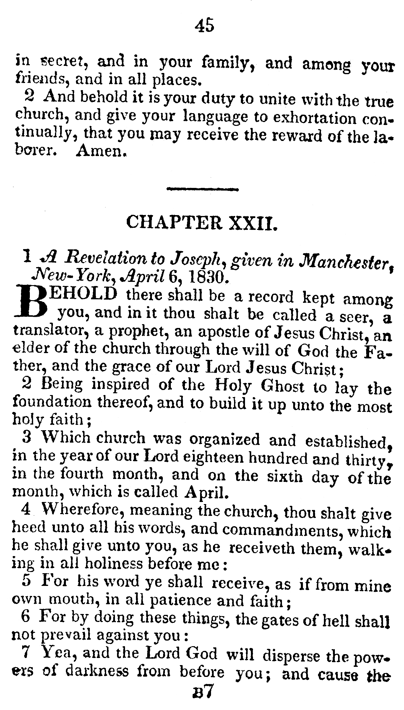 Book Of Commandments 1833 Page 45