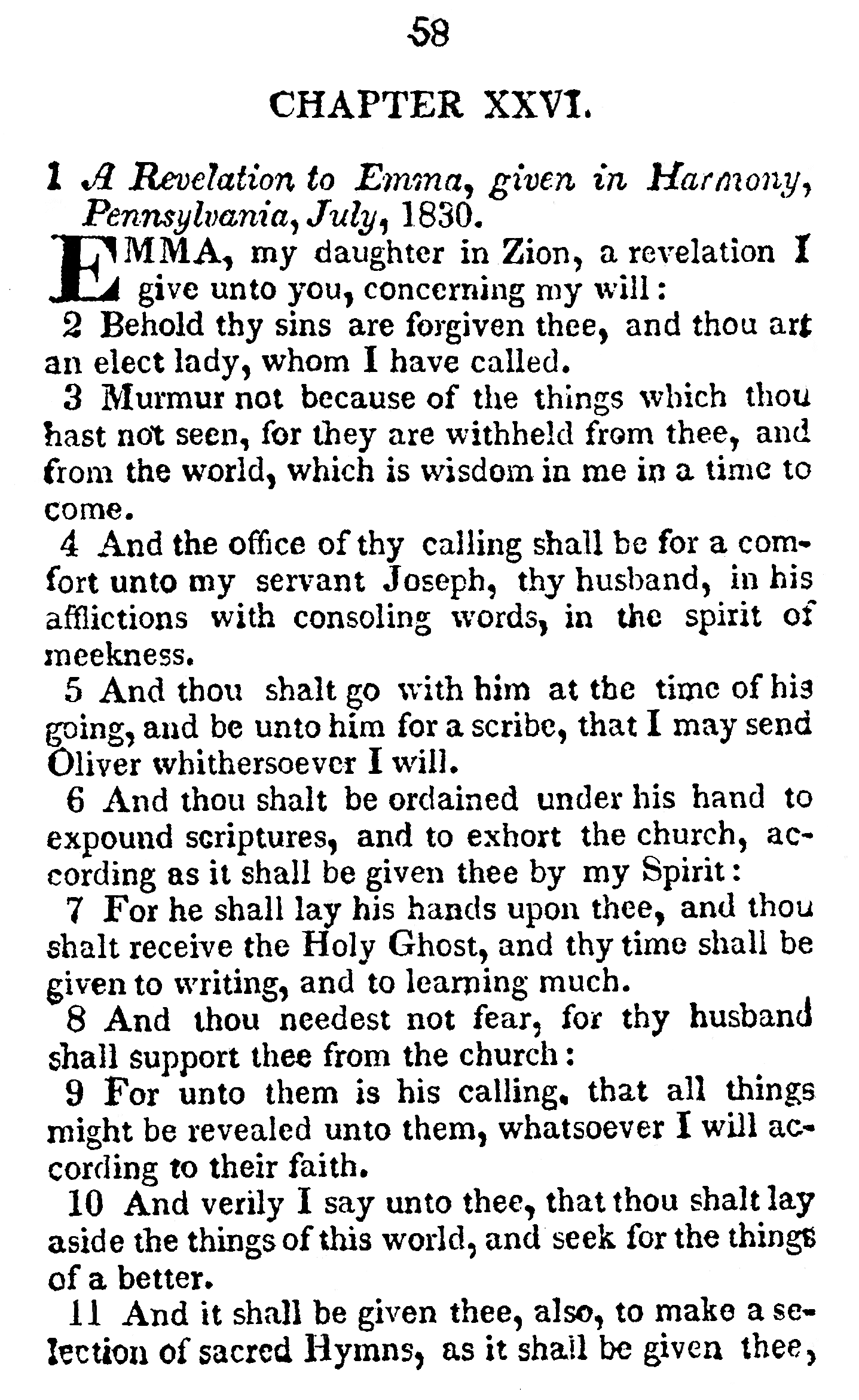 Book Of Commandments 1833 Page 58