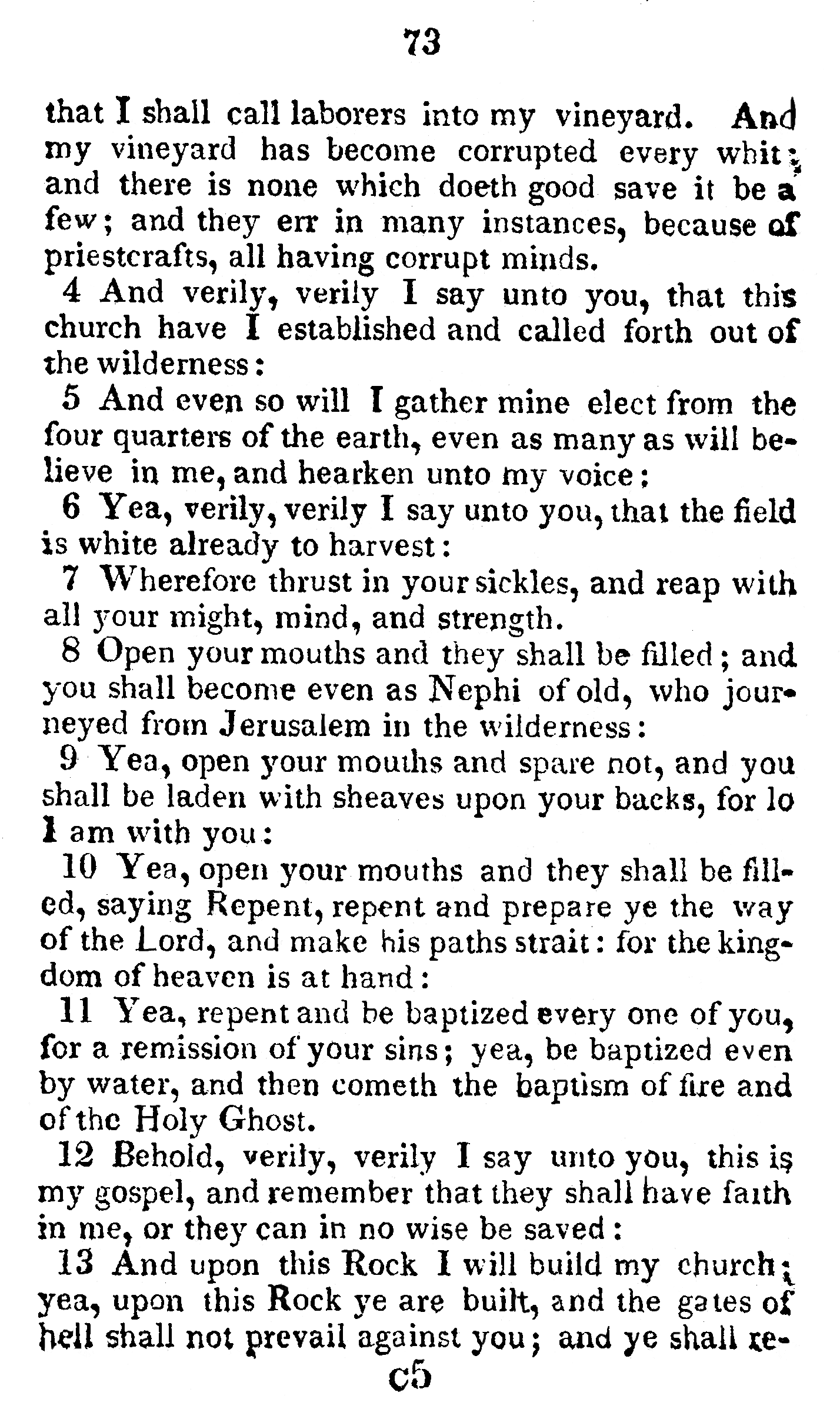 Book Of Commandments 1833 Page 73