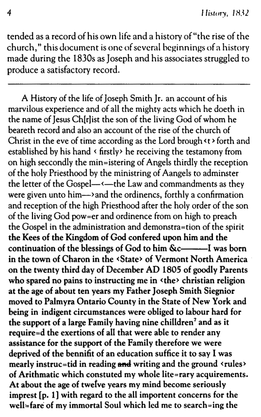 Joseph Smith, History 1832 p.4
