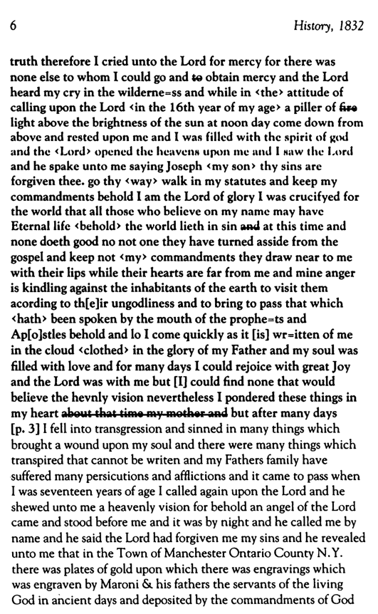 Joseph Smith, History 1832 p.6