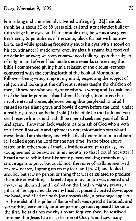 Joseph Smith Journal 1835-36 p.22 printed