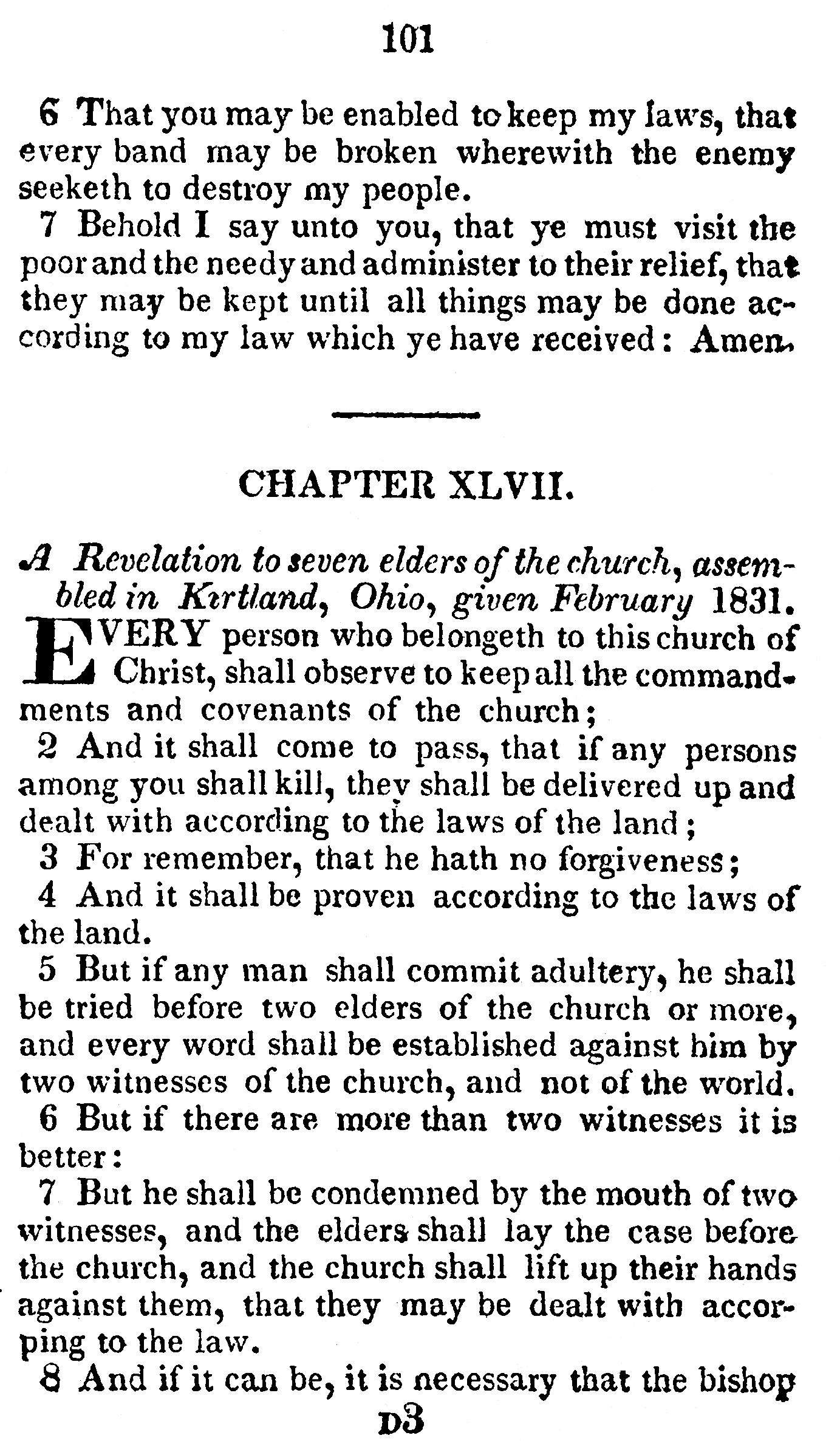 Book of Commandments 1833 Page 101