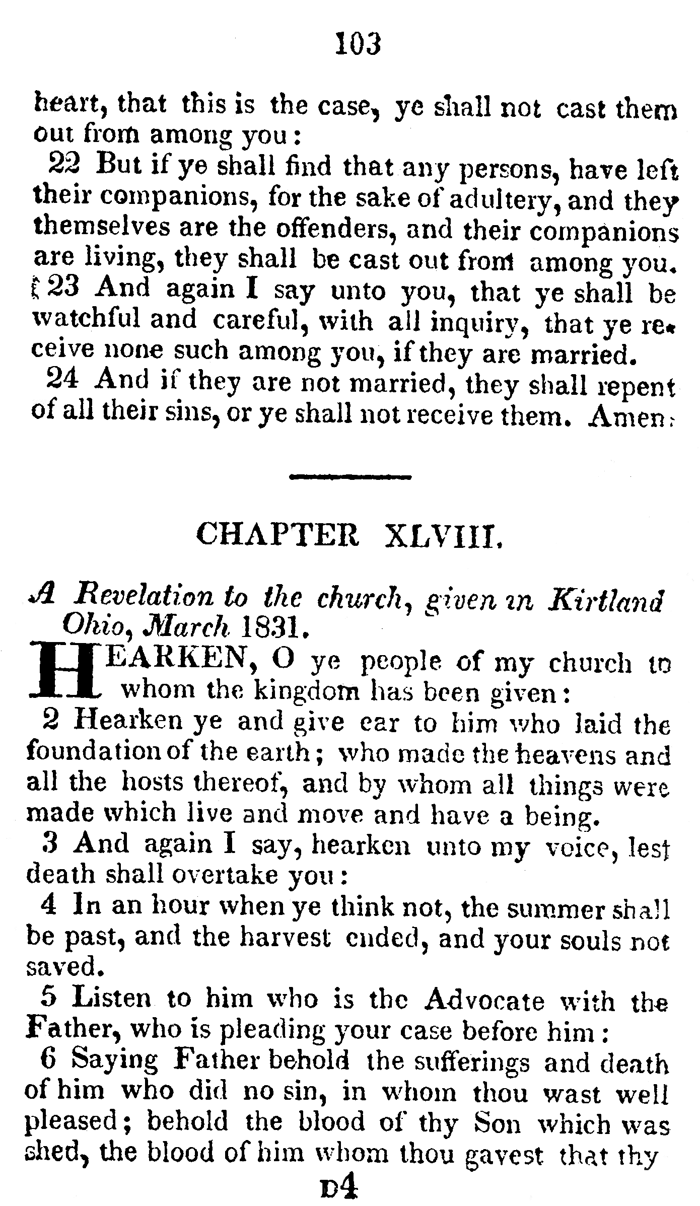 Book Of Commandments 1833 Page 103