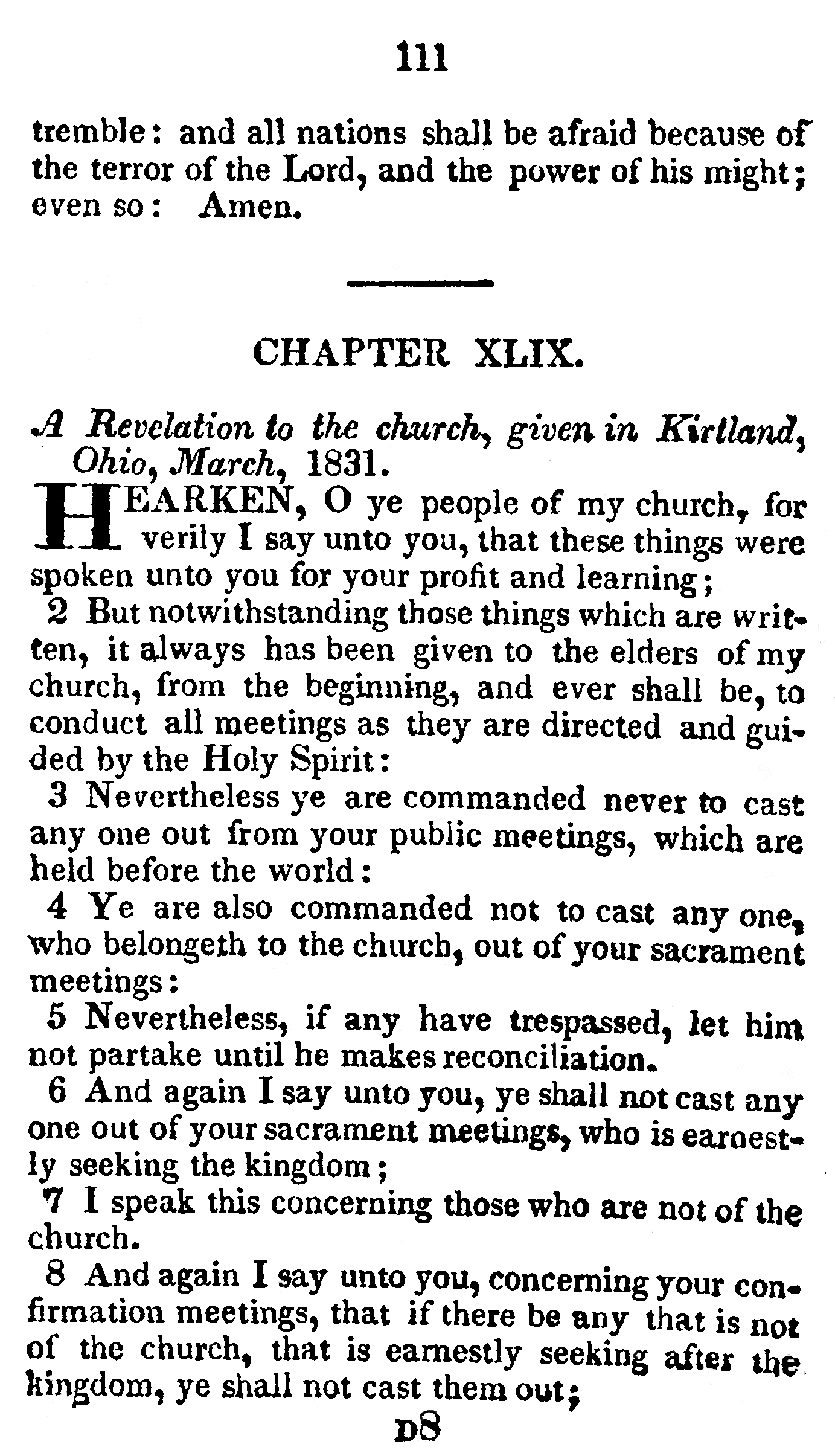 Book Of Commandments 1833 Page 111
