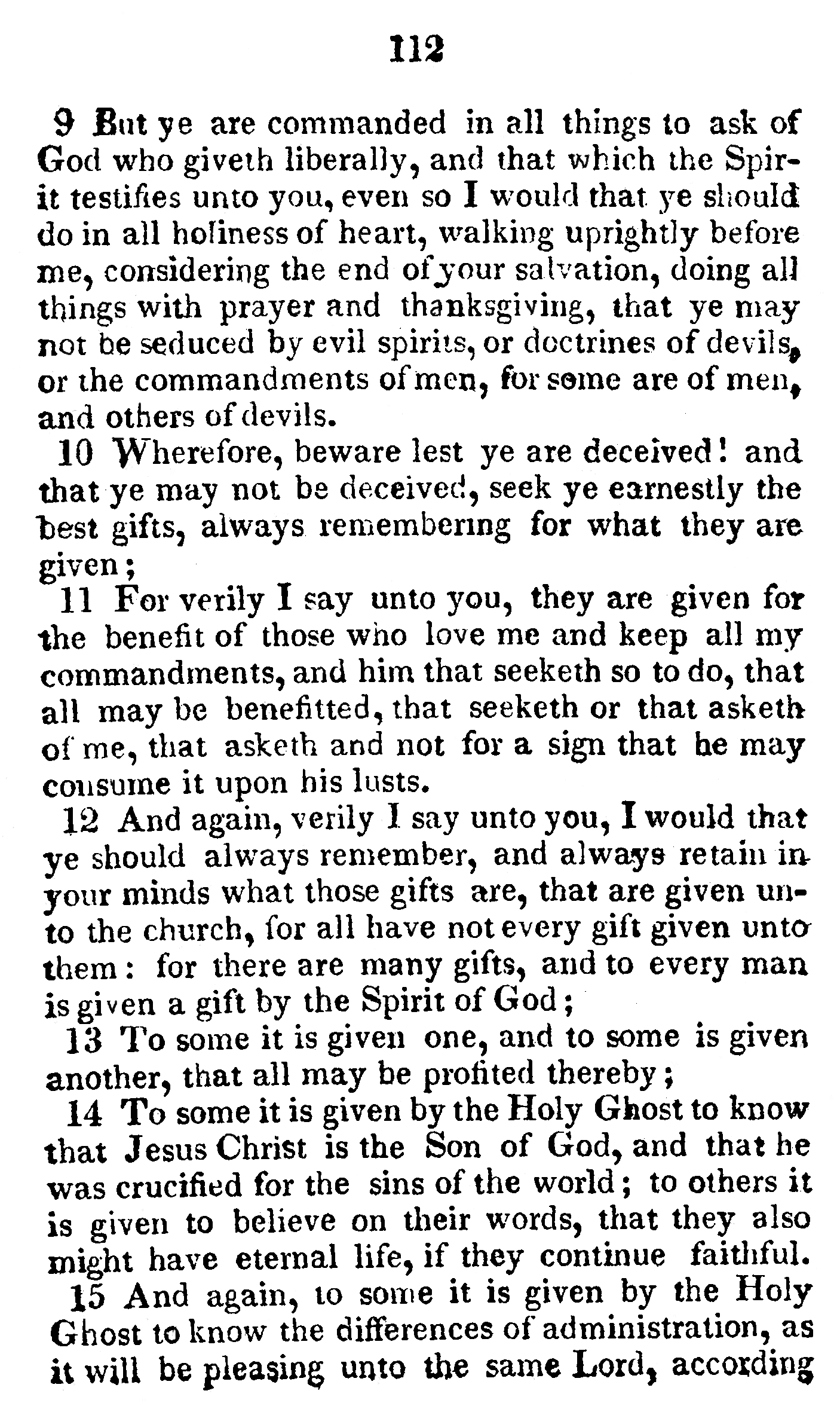 Book of Commandments 1833 Page 112