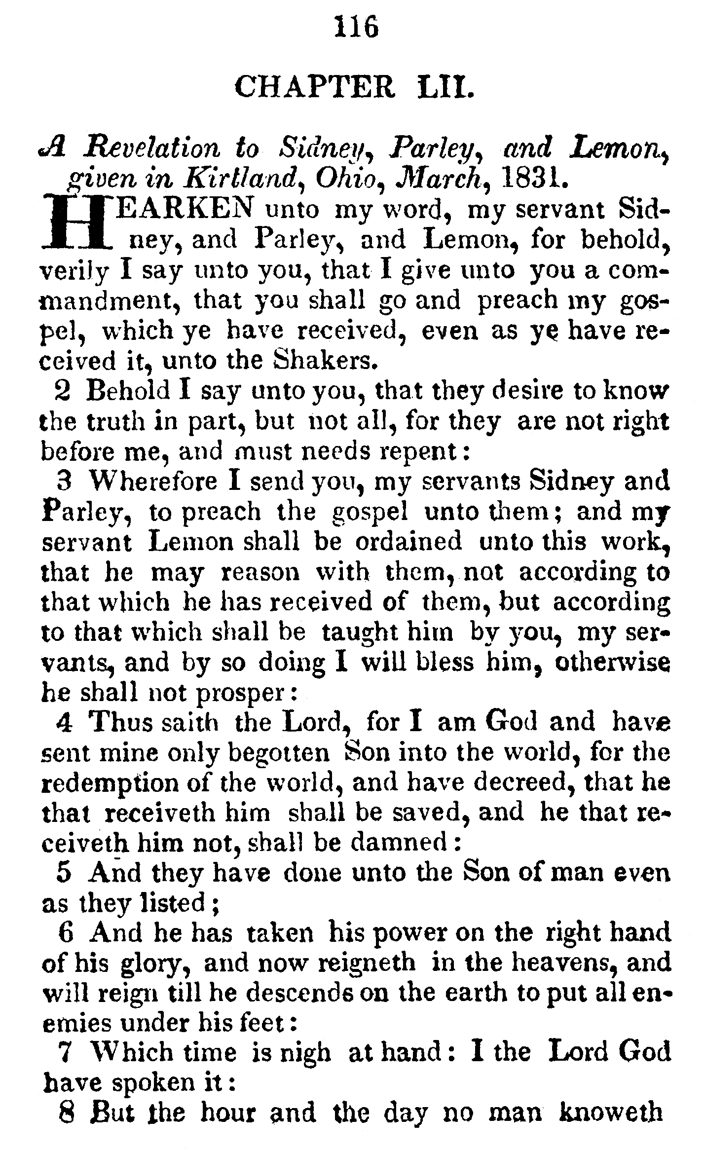 Book Of Commandments 1833 Page 116