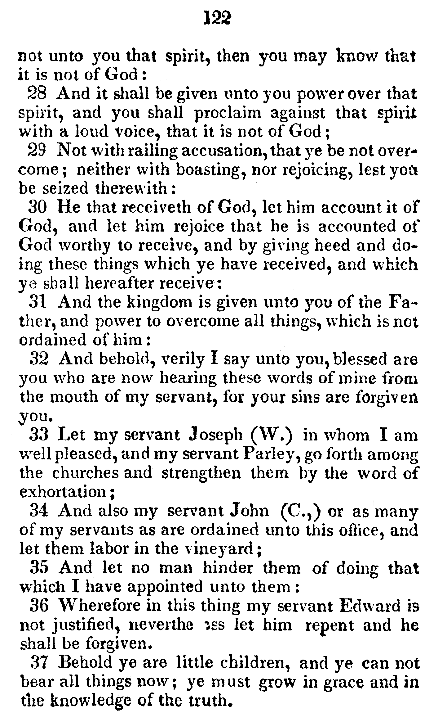 Book Of Commandments 1833 Page 122