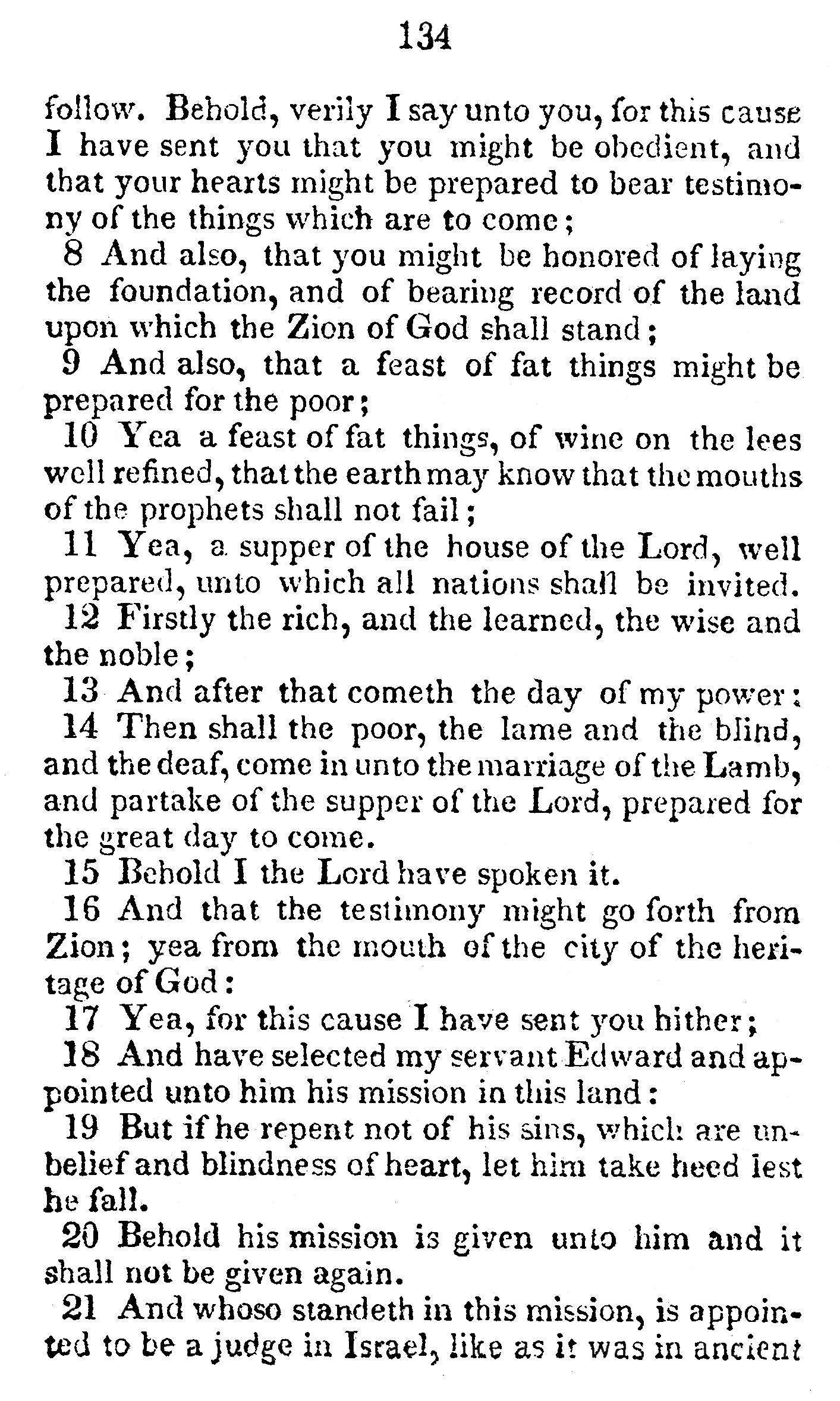 Book of Commandments 1833 Page 134