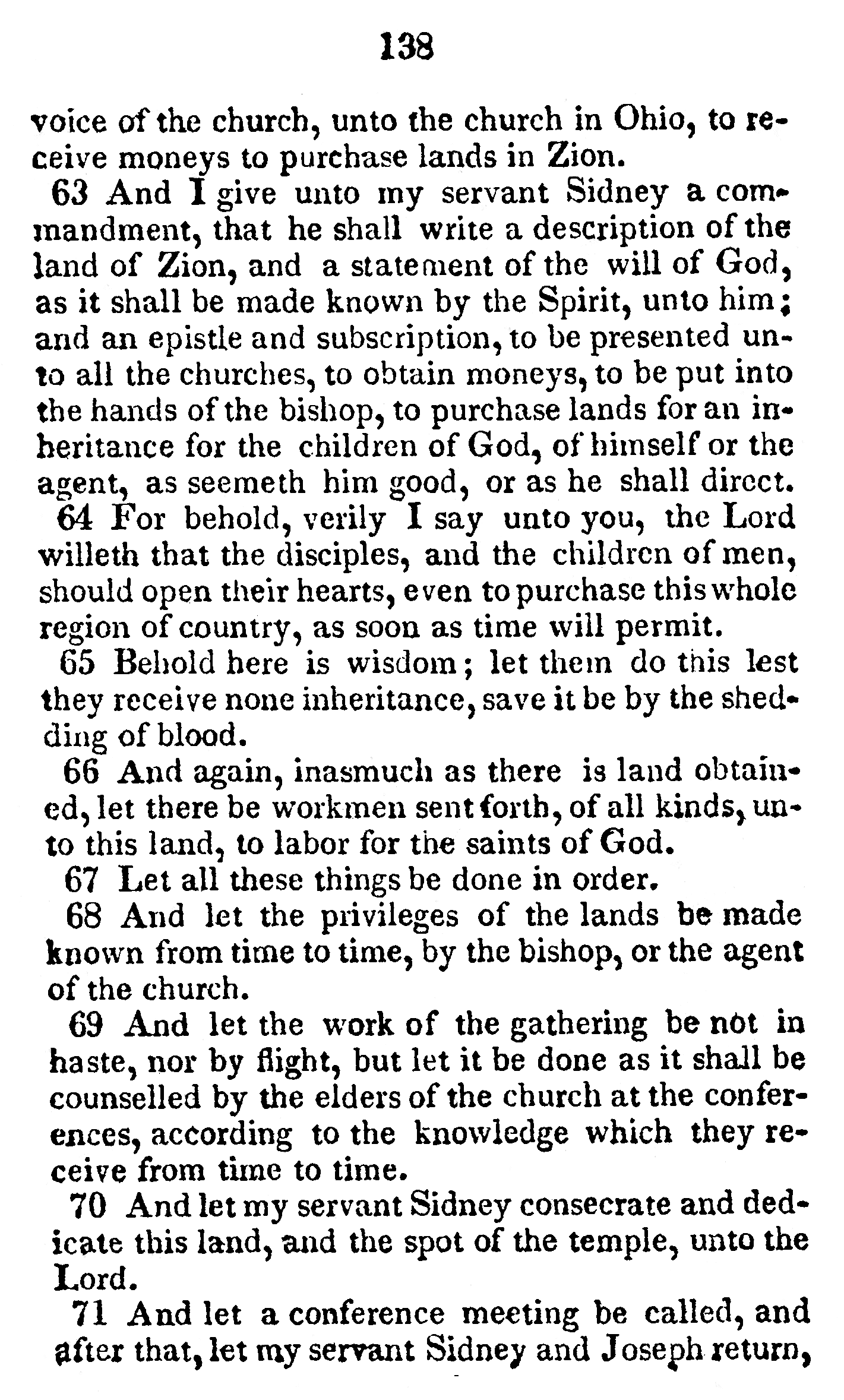 Book of Commandments 1833 Page 138