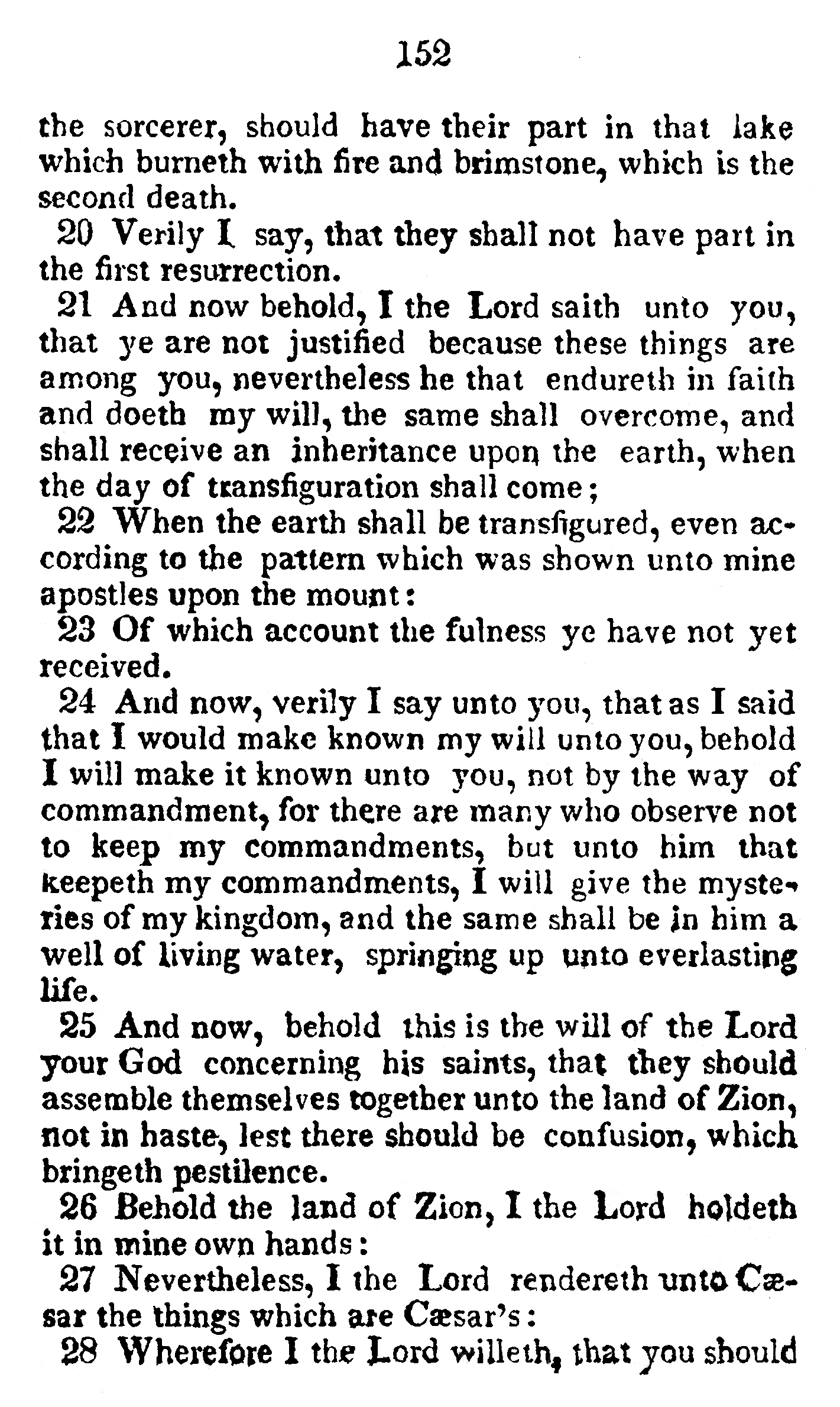 Book Of Commandments 1833 Page 152