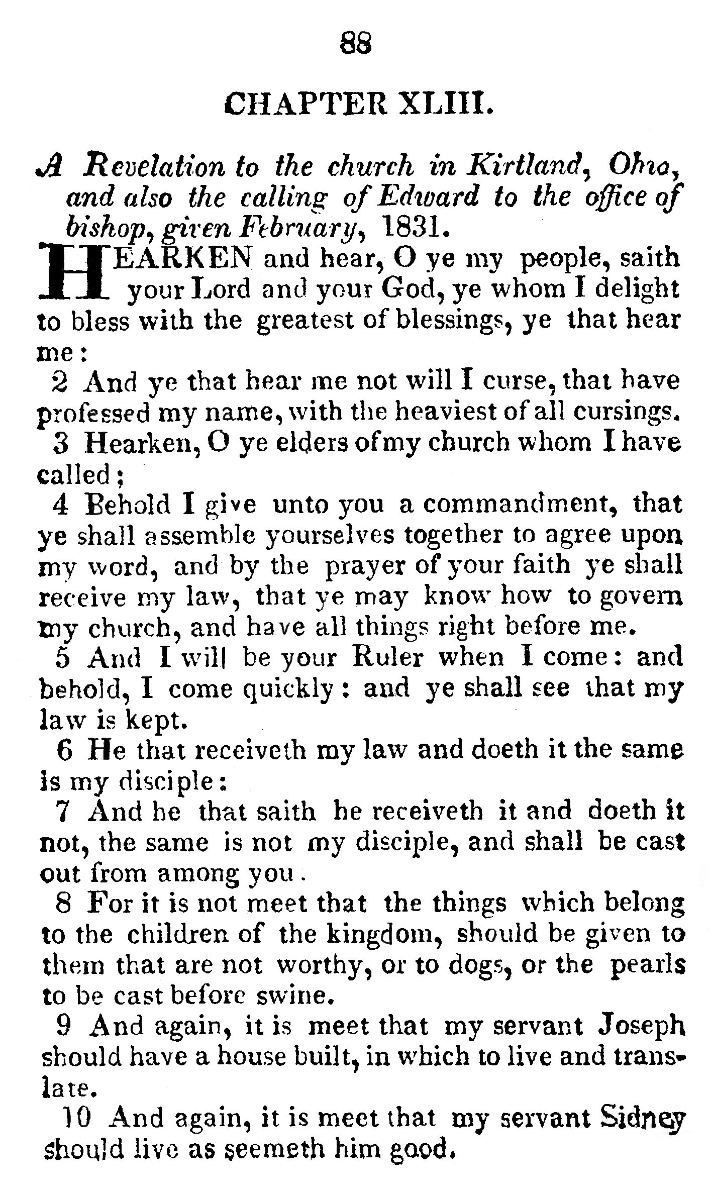 Book Of Commandments 1833 Page 88