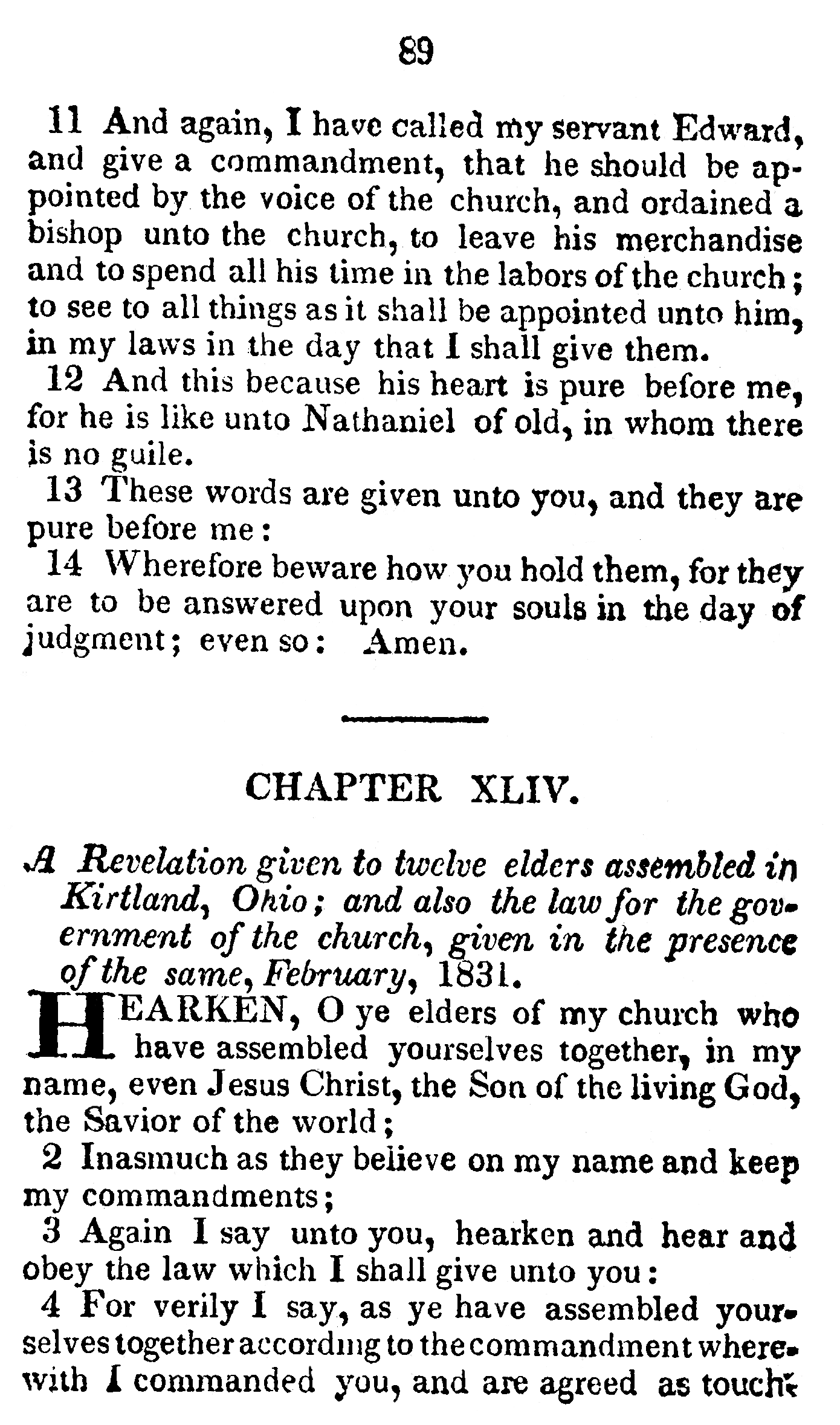Book of Commandments 1833 Page 89