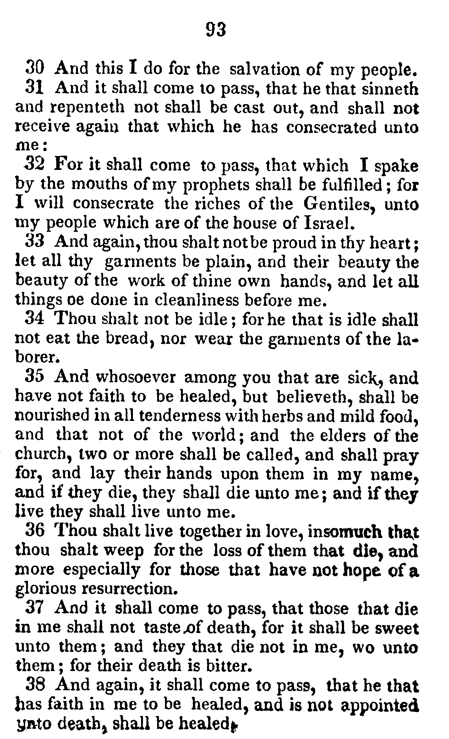 Book of Commandments 1833 Page 93