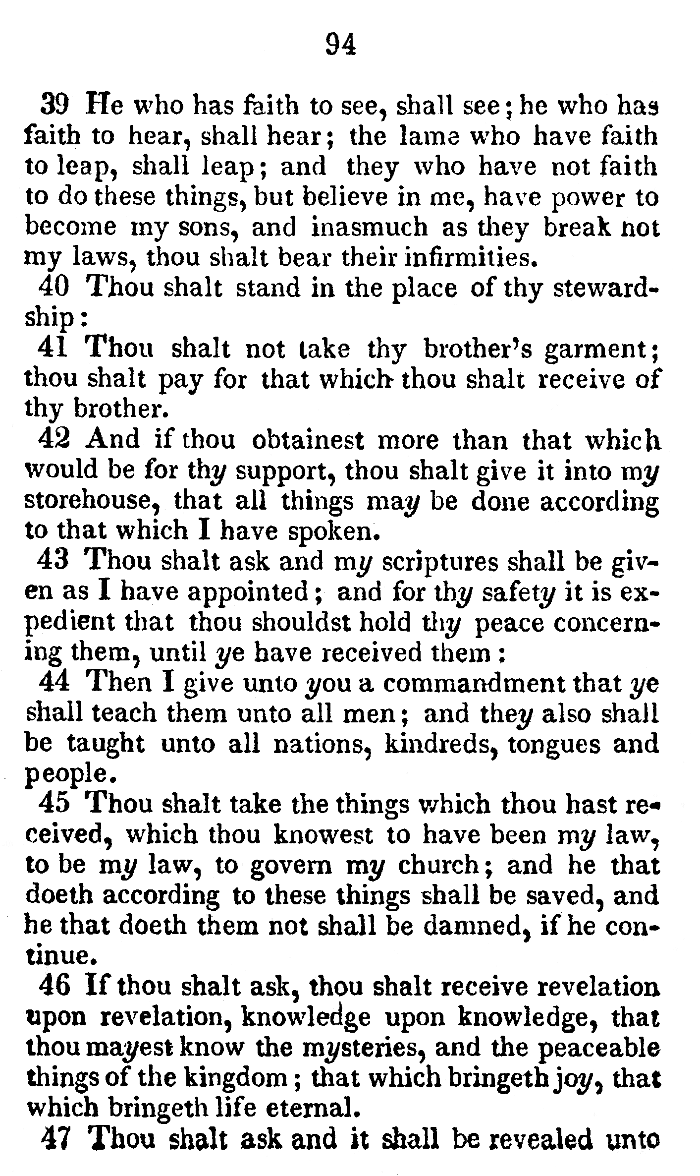 Book of Commandments 1833 Page 94
