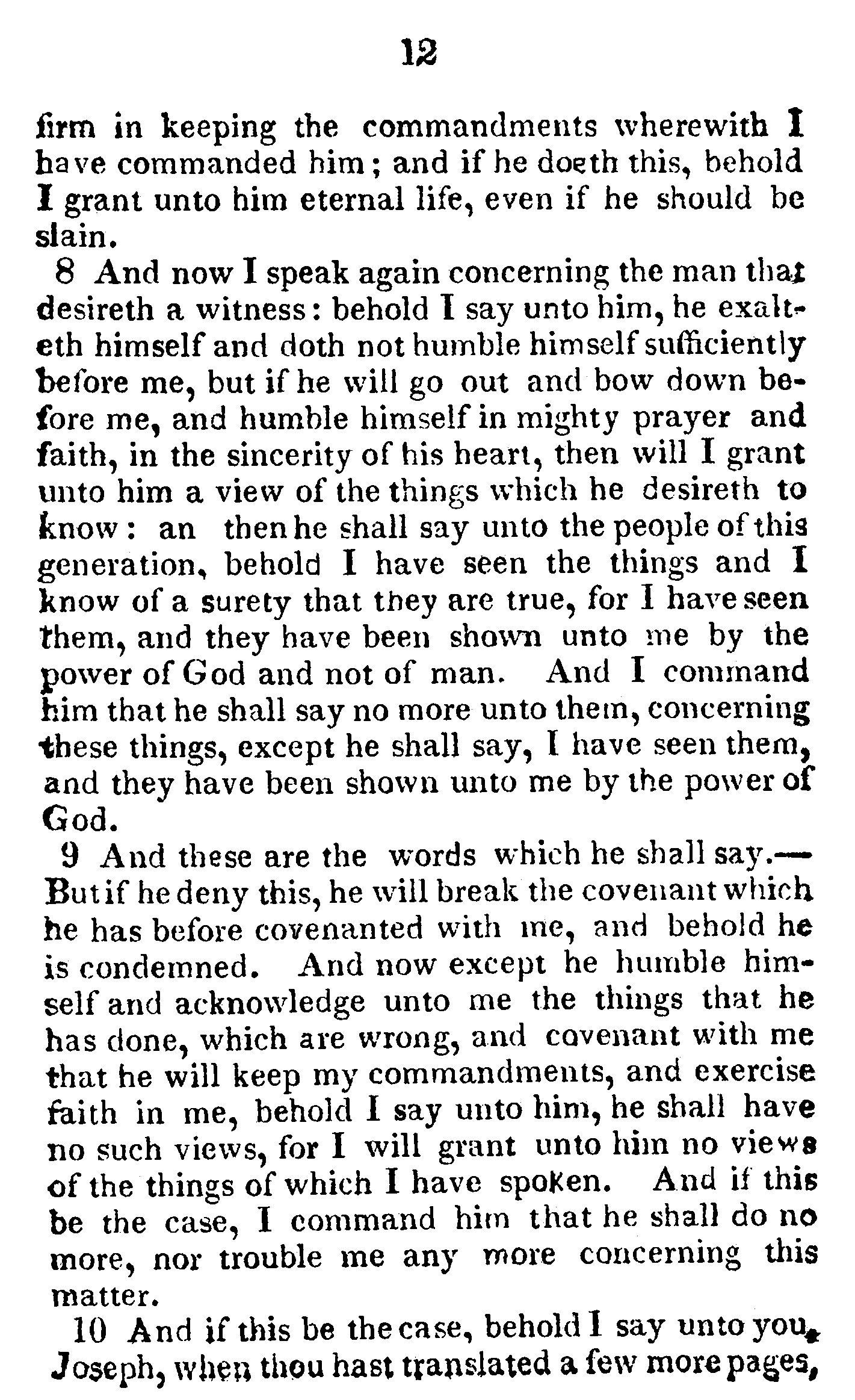 Book Of Commandments 1833 Page 12