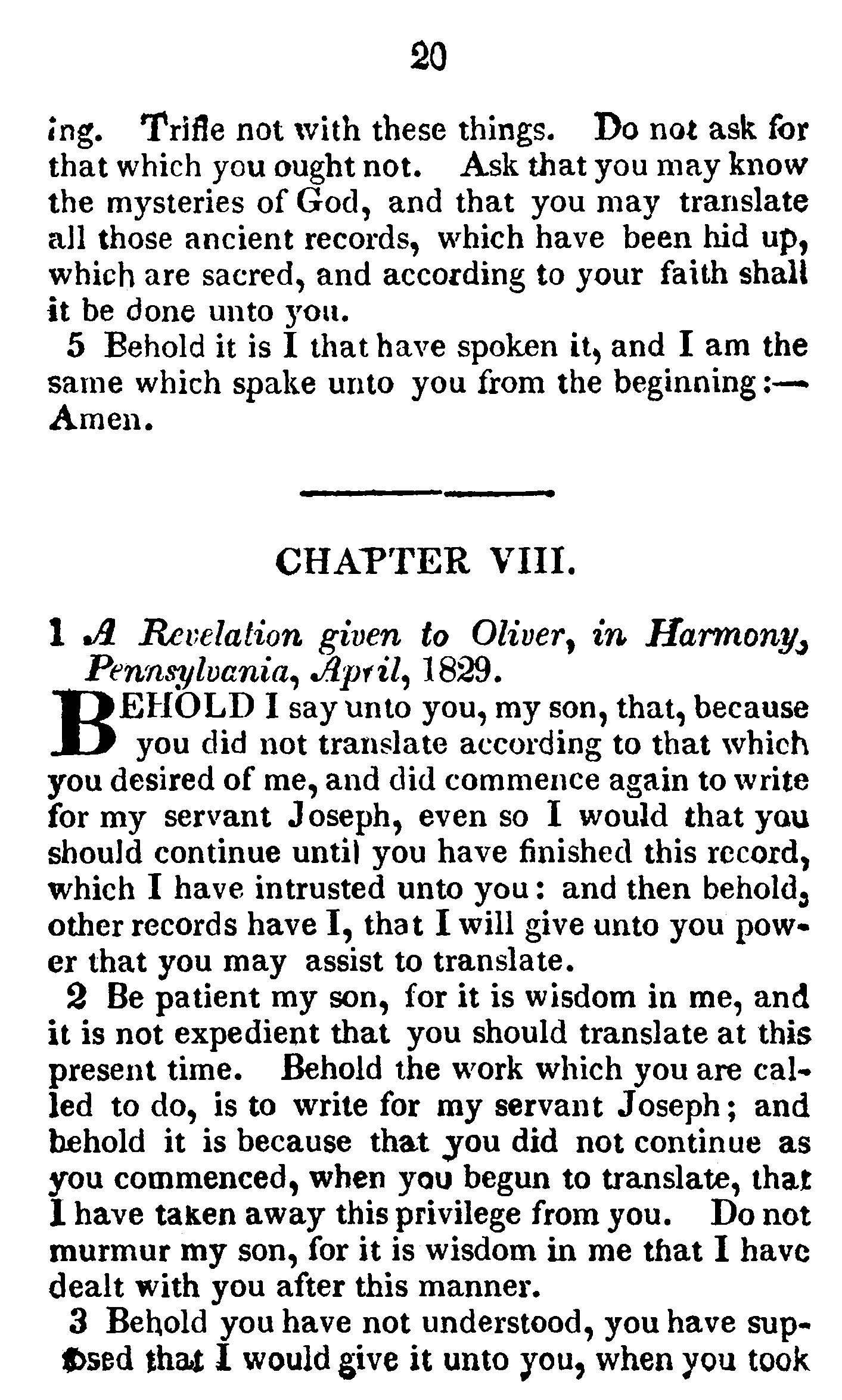 Book Of Commandments 1833 Page 20