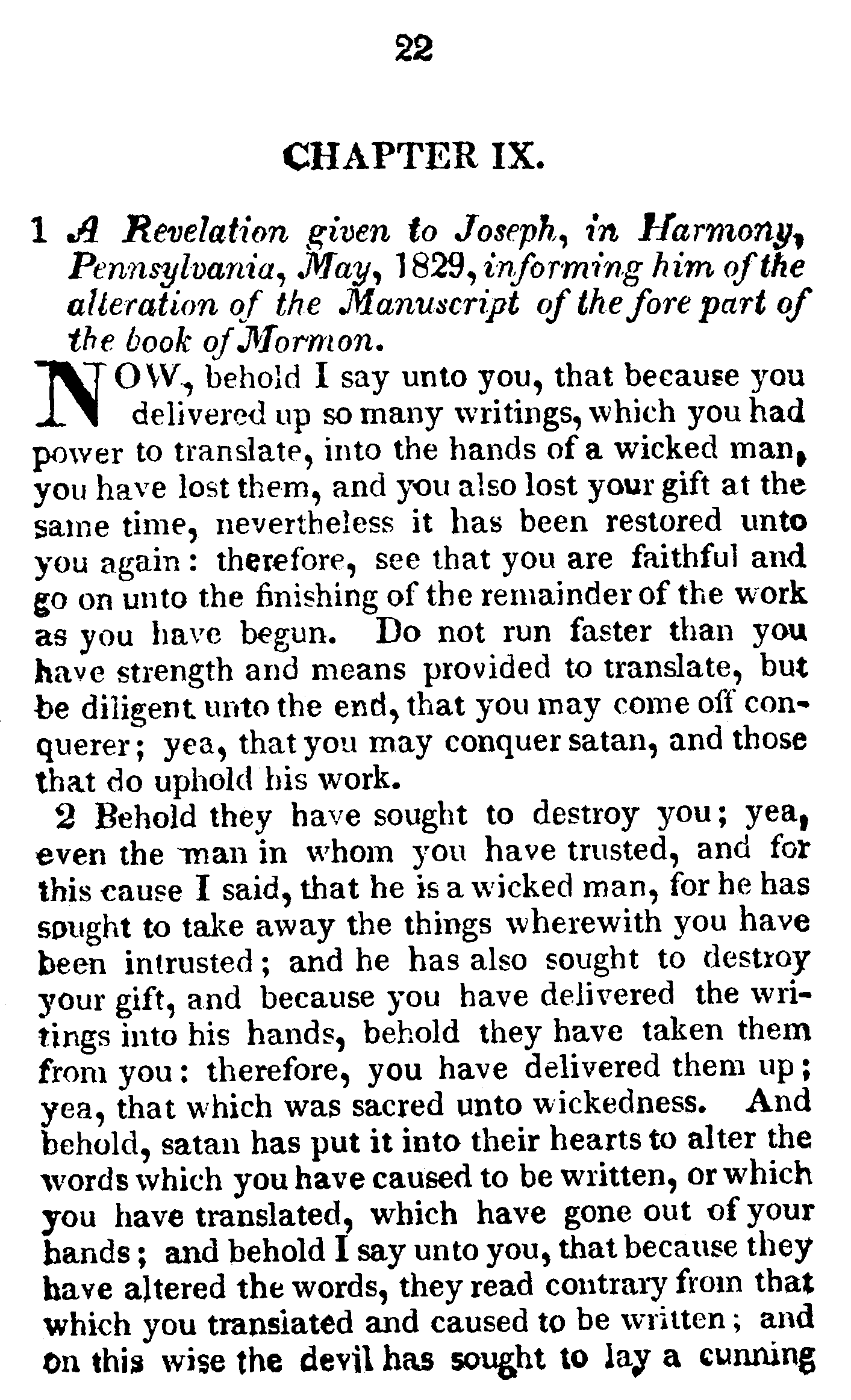 Book Of Commandments 1833 Page 22