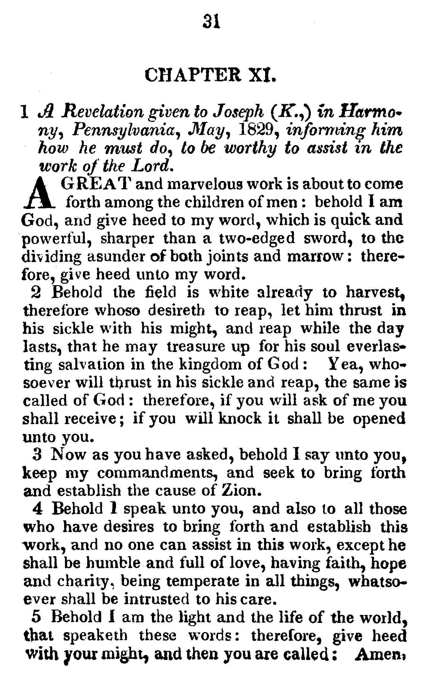 Book Of Commandments 1833 Page 31
