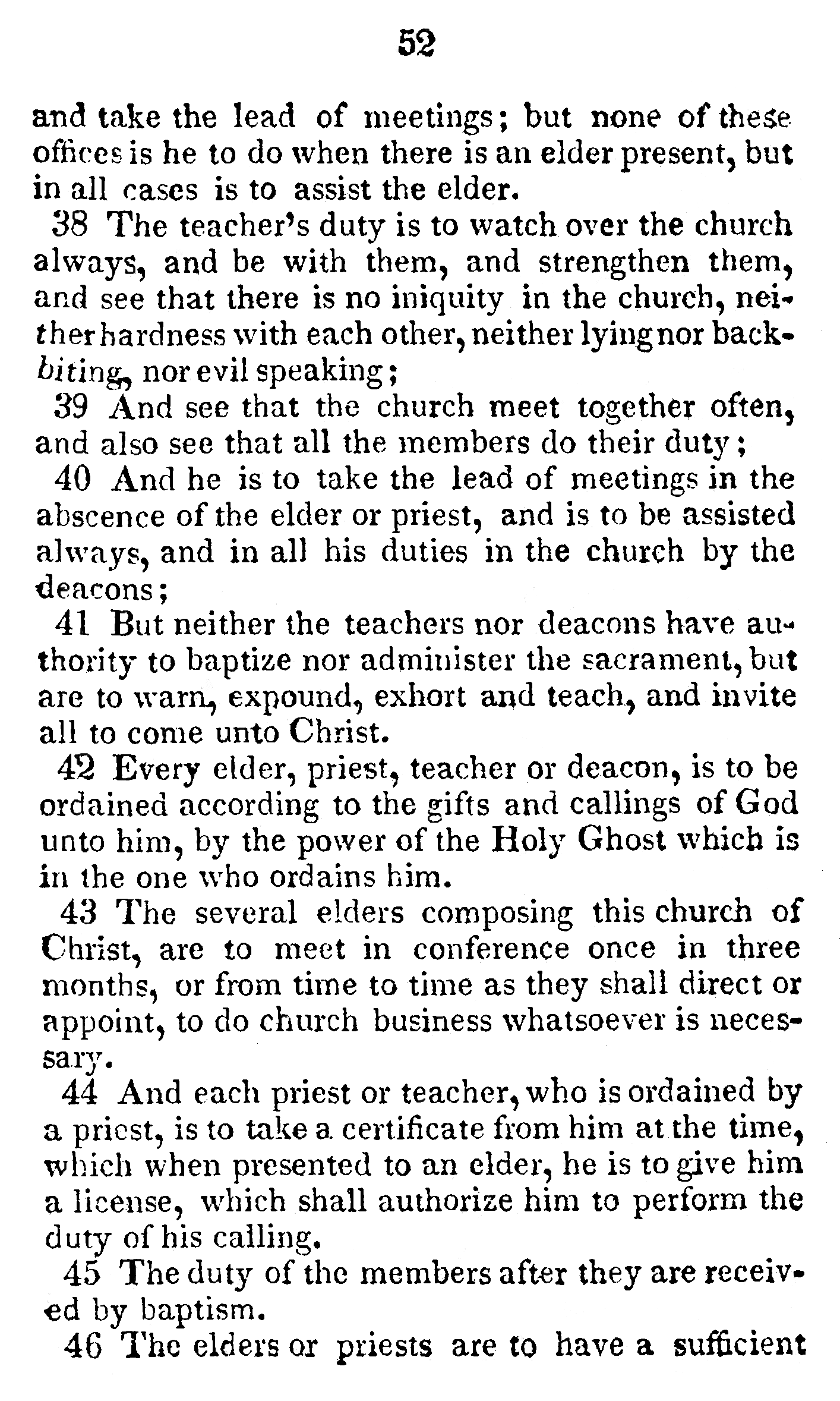 Book Of Commandments 1833 Page 52