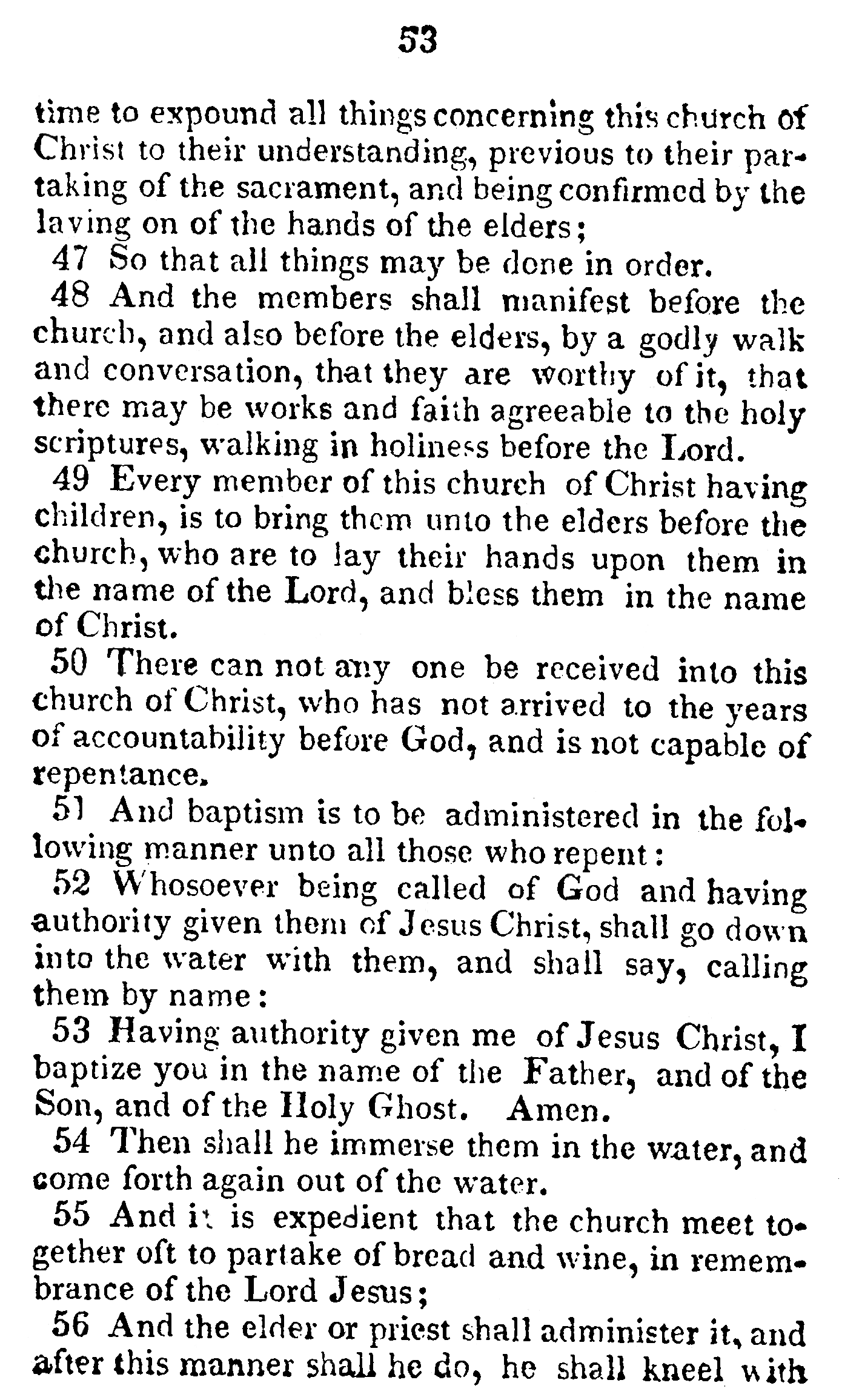 Book Of Commandments 1833 Page 53