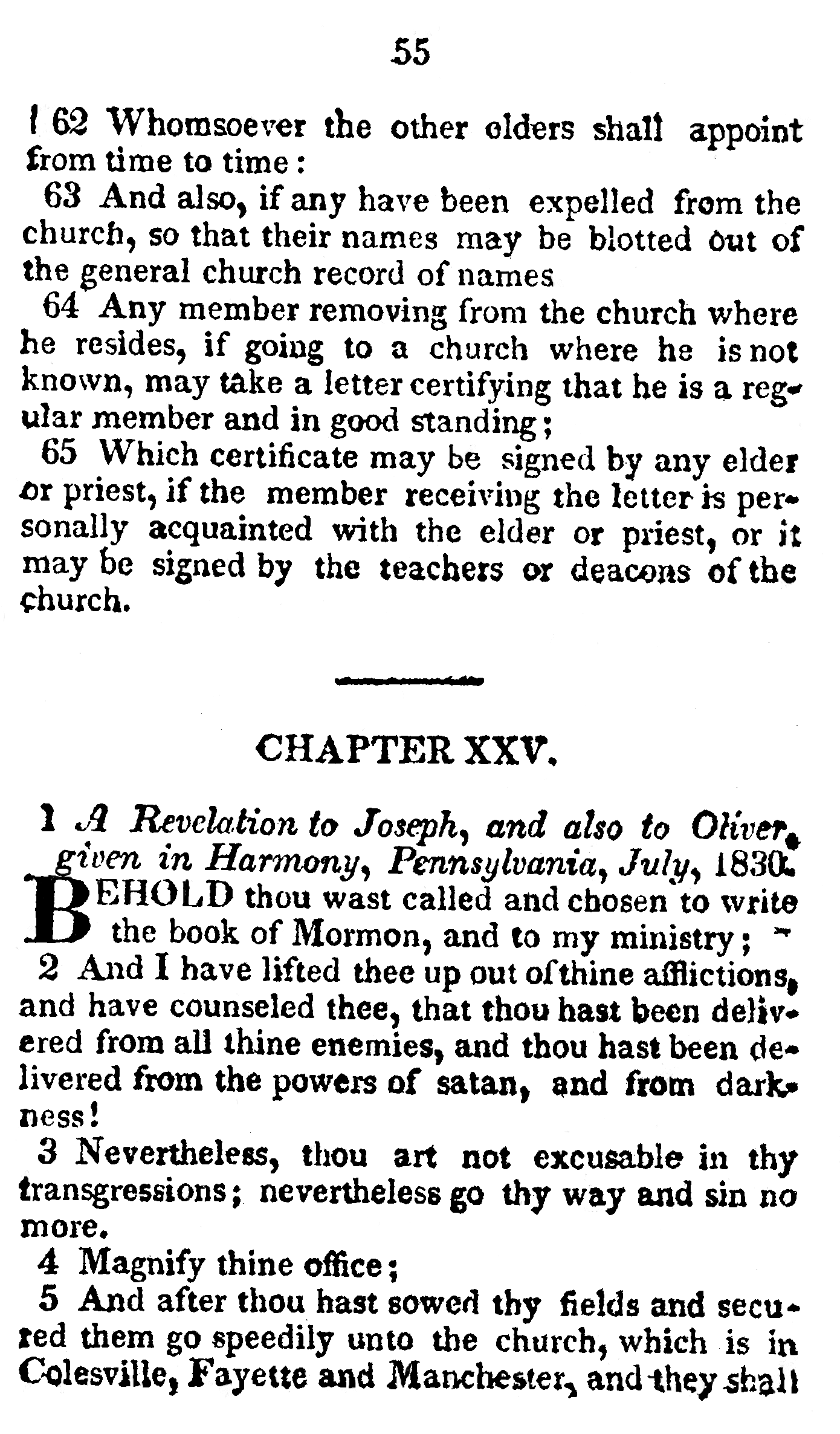 Book Of Commandments 1833 Page 55