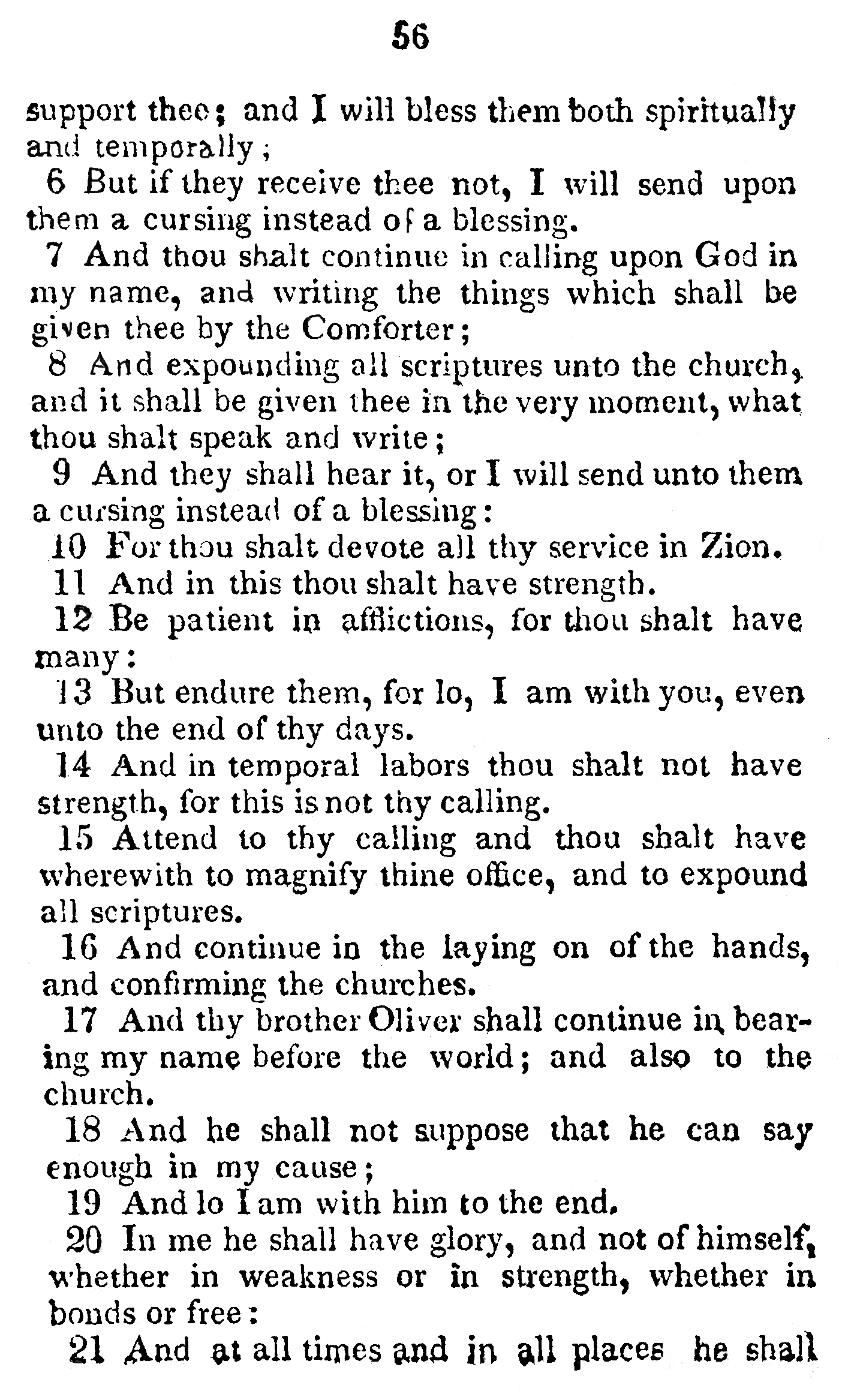Book Of Commandments 1833 Page 56