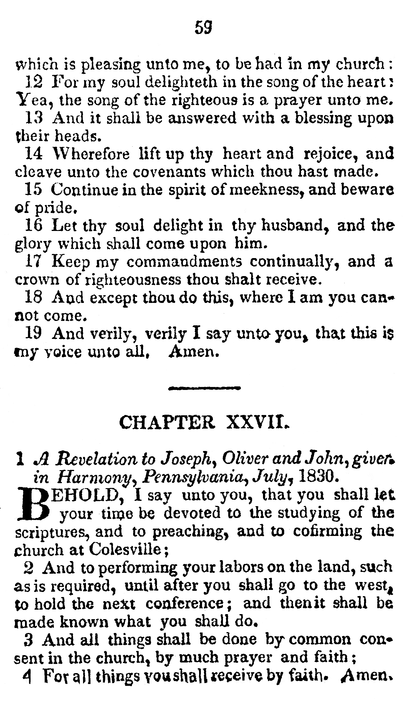 Book Of Commandments 1833 Page 59