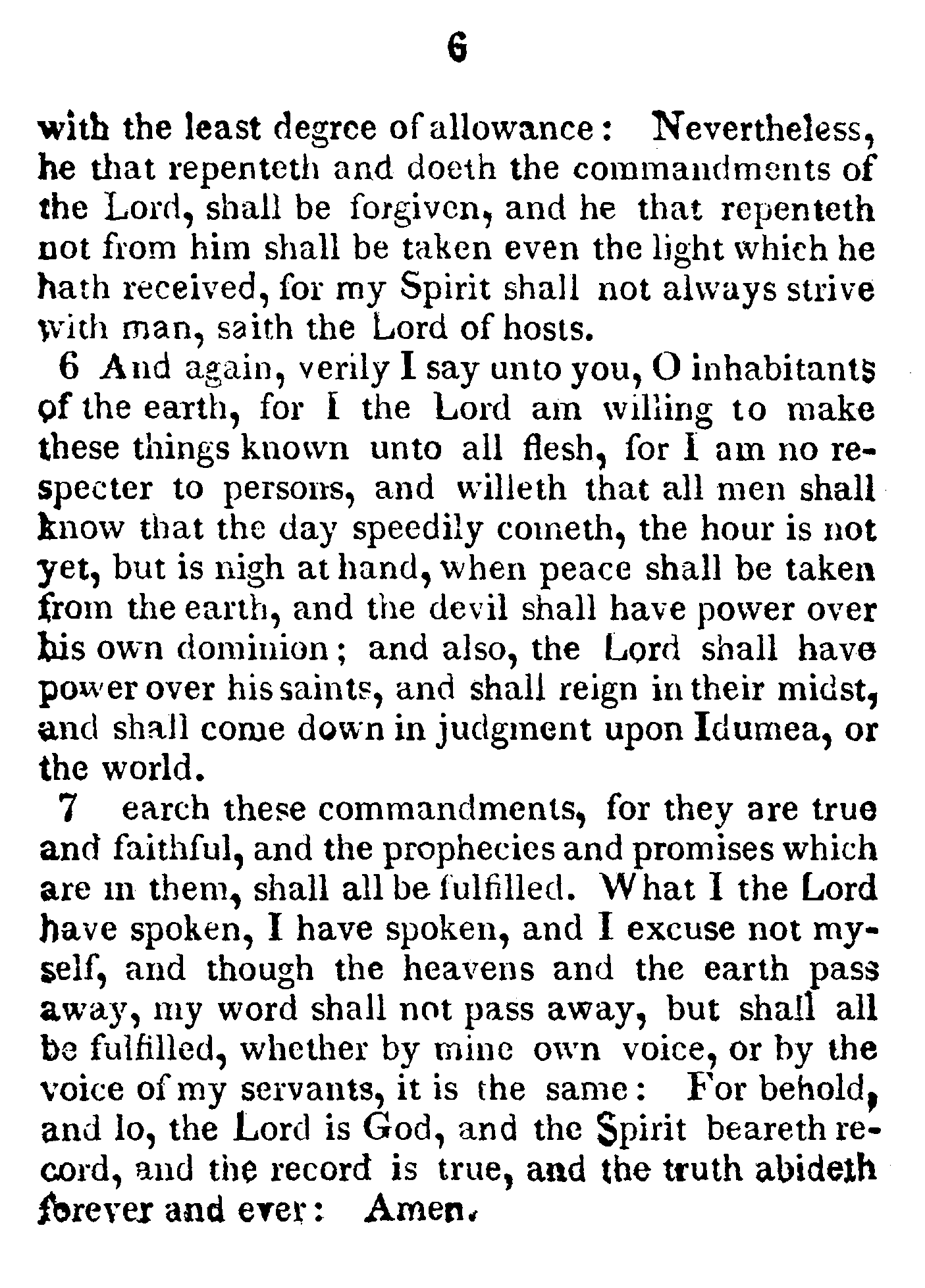Book Of Commandments 1833 Page 6