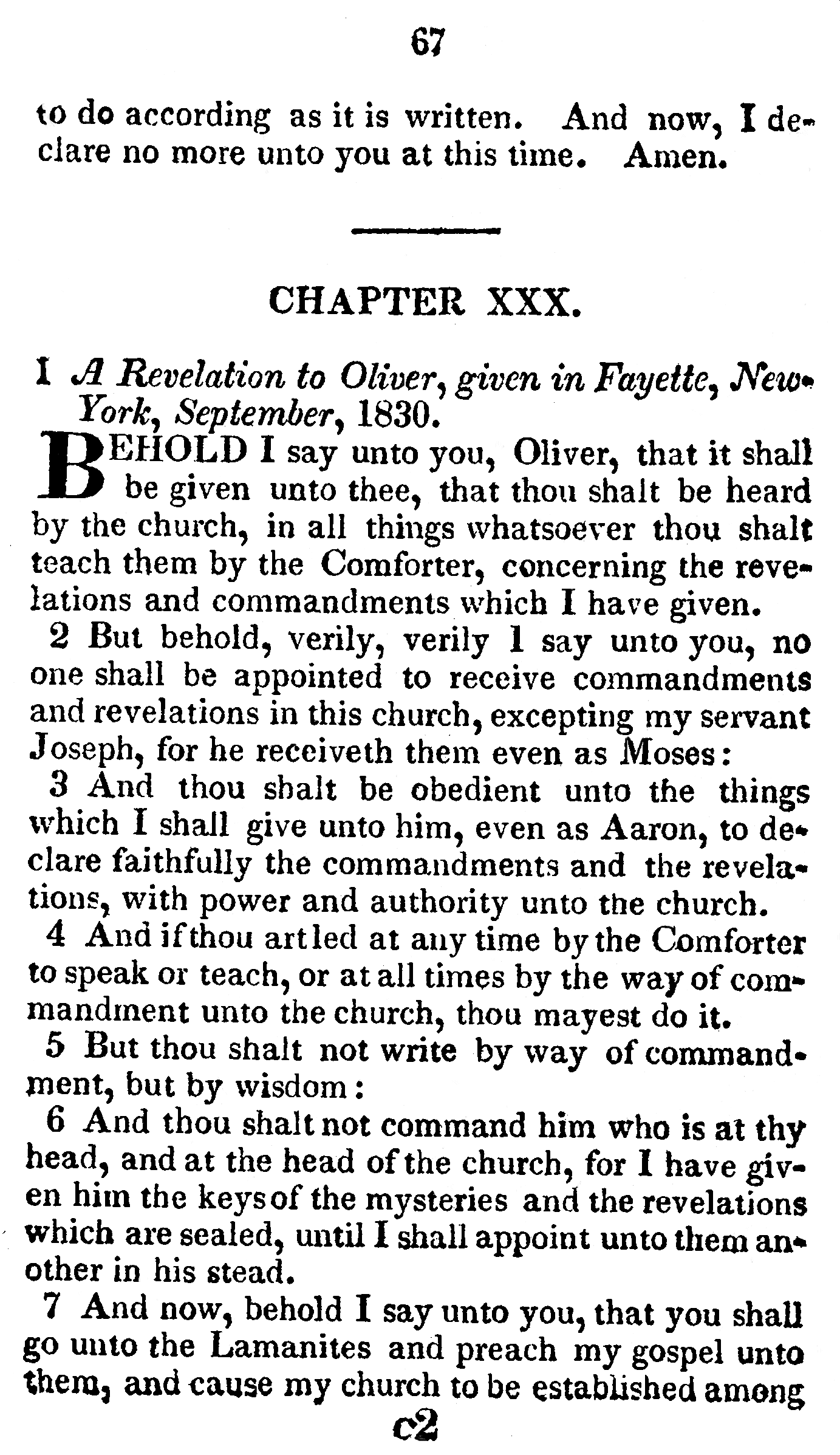 Book Of Commandments 1833 Page 67