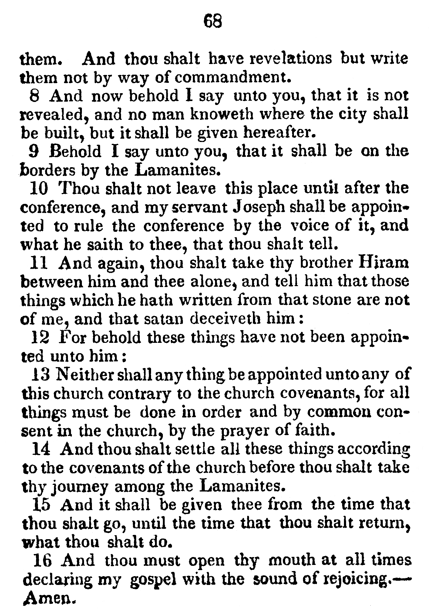 Book Of Commandments 1833 Page 68