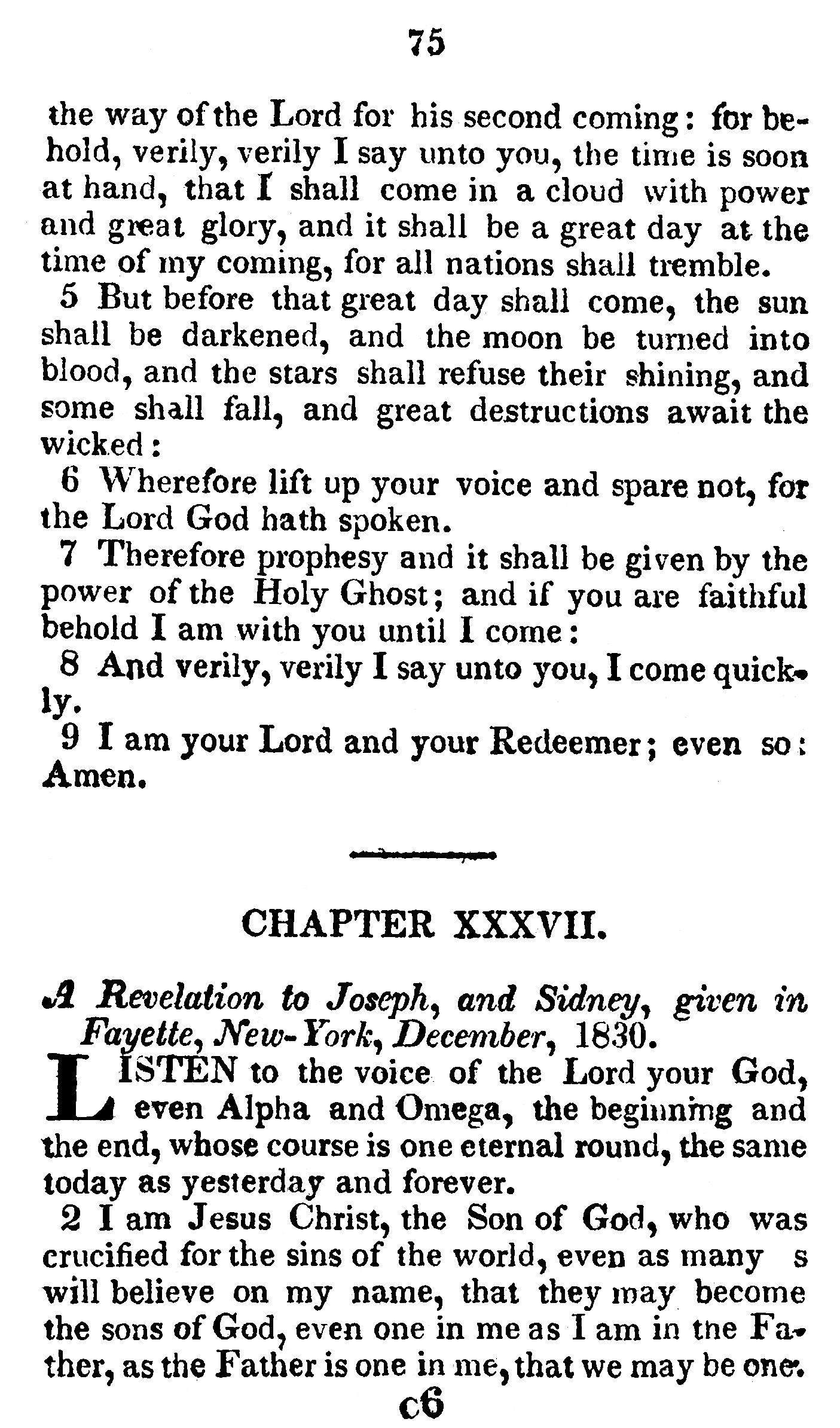 Book of Commandments 1833 Page 75