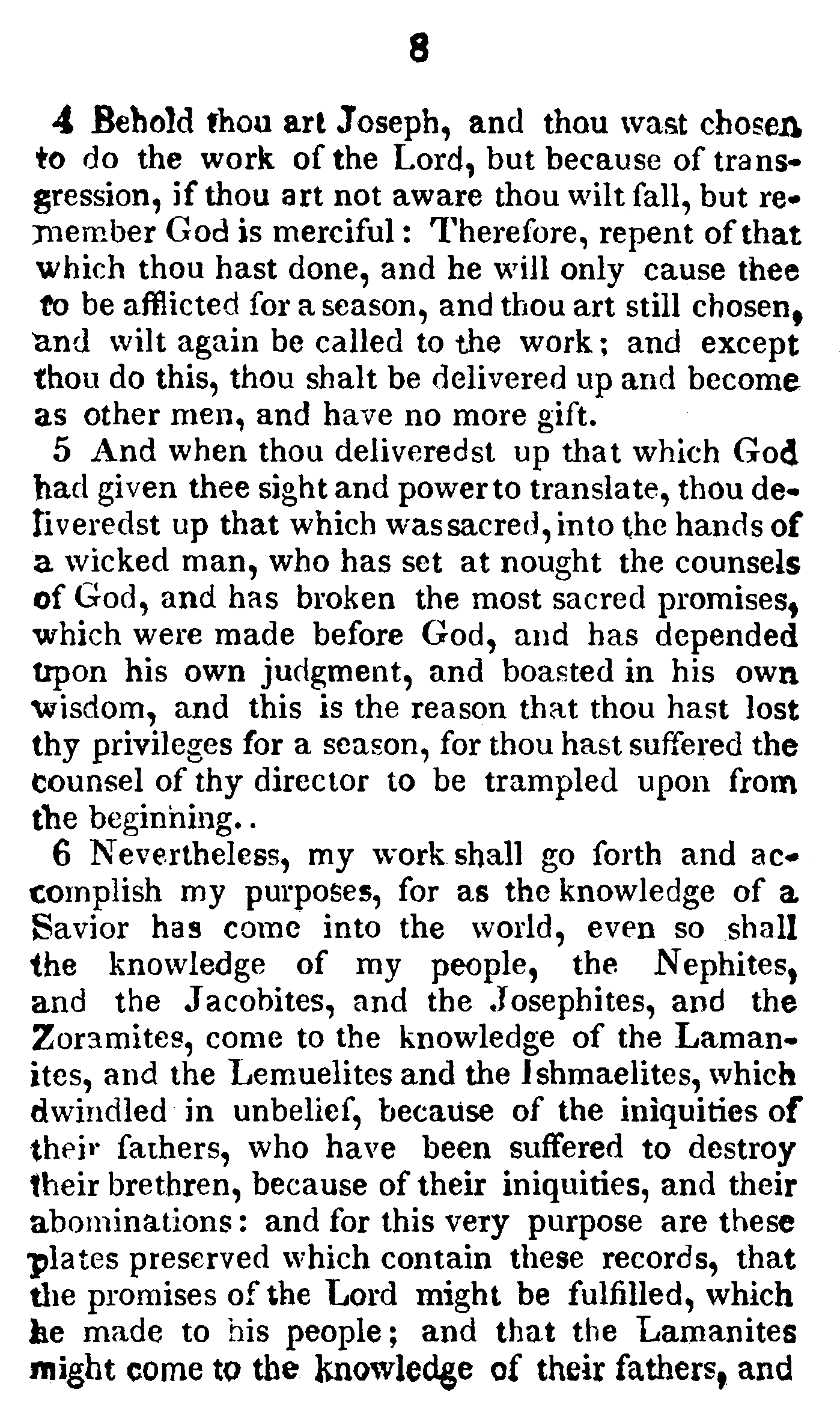 Book Of Commandments 1833 Page 8