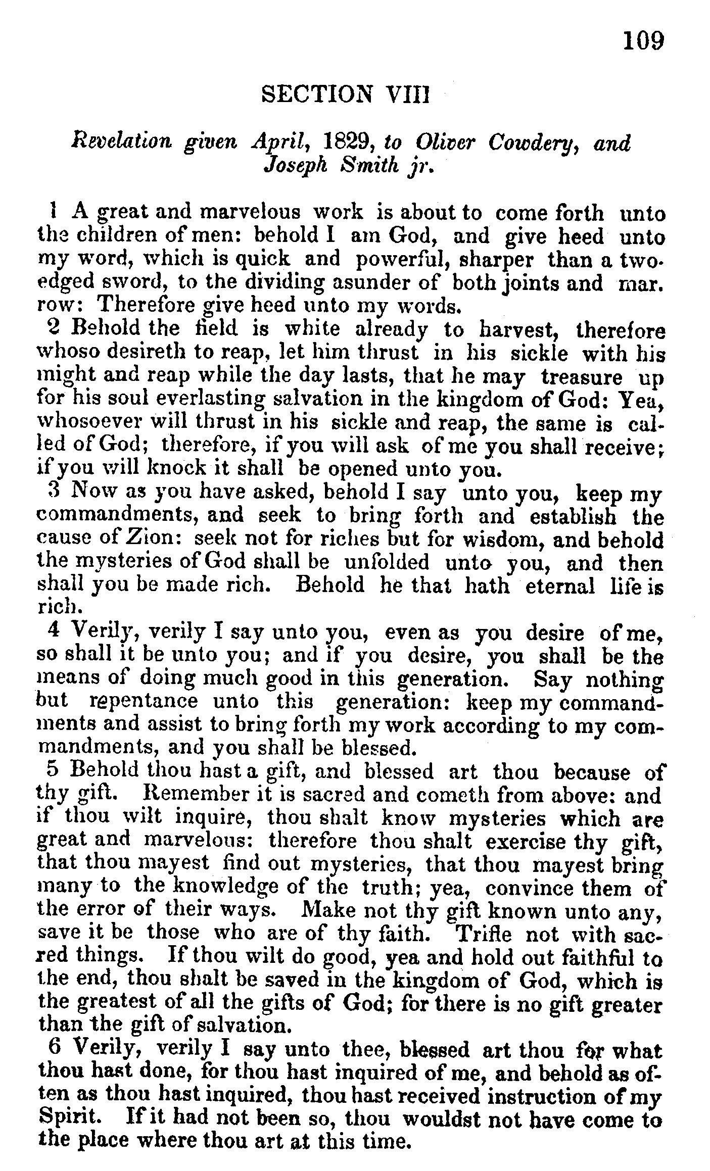 Doctrine And Covenants Page 109