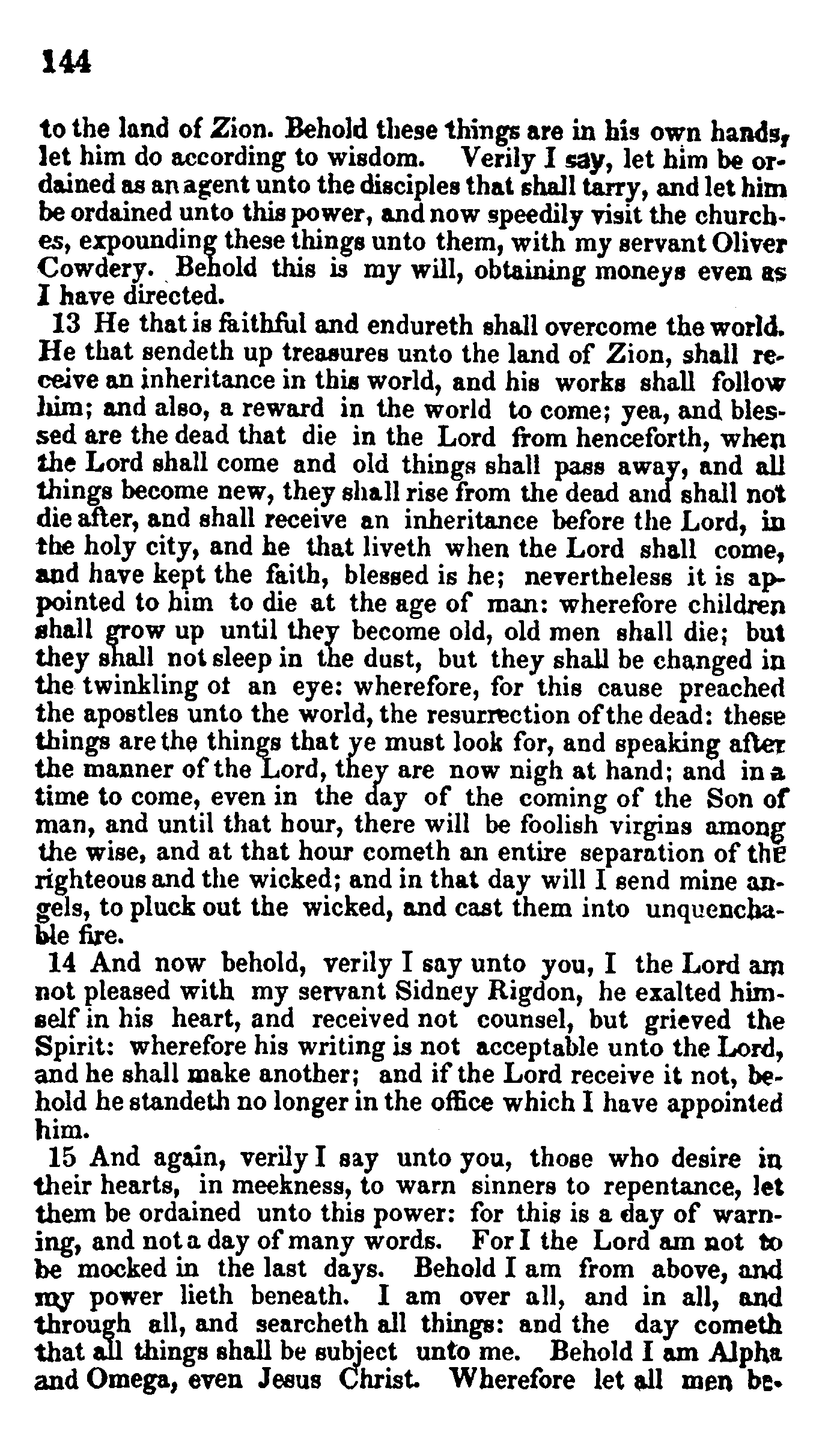 Doctrine And Covenants Page 144