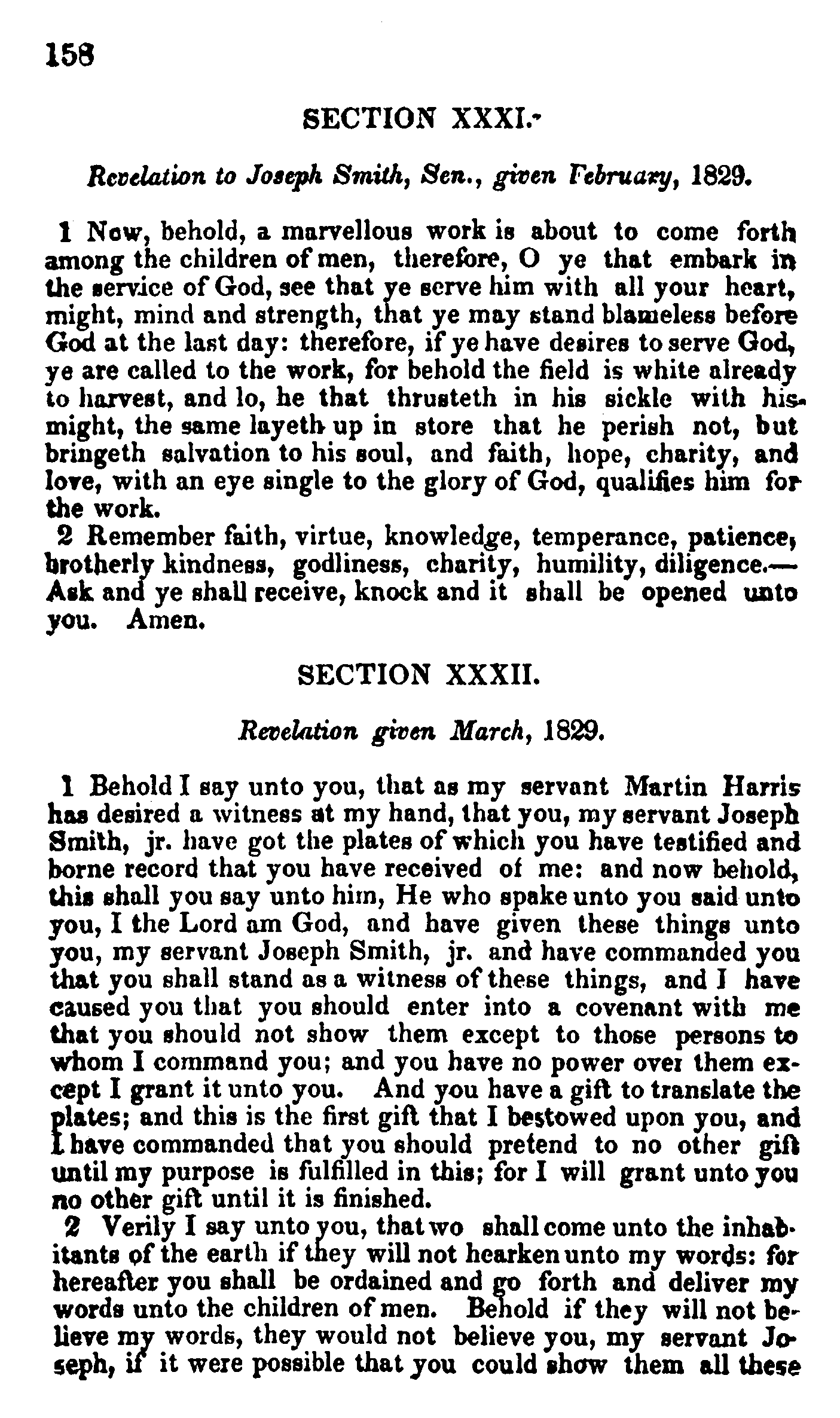 Doctrine And Covenants Page 158