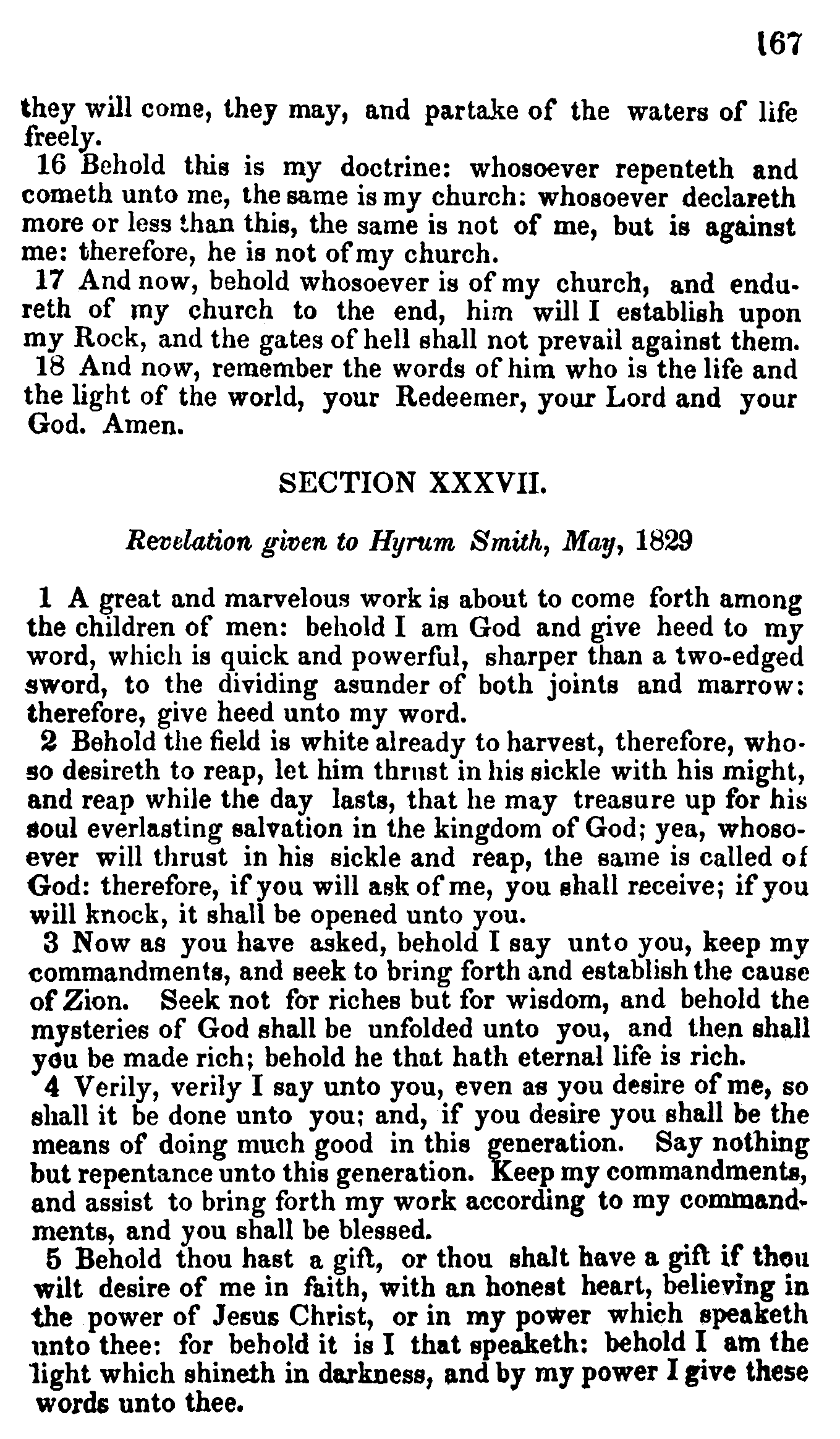 Doctrine And Covenants Page 167