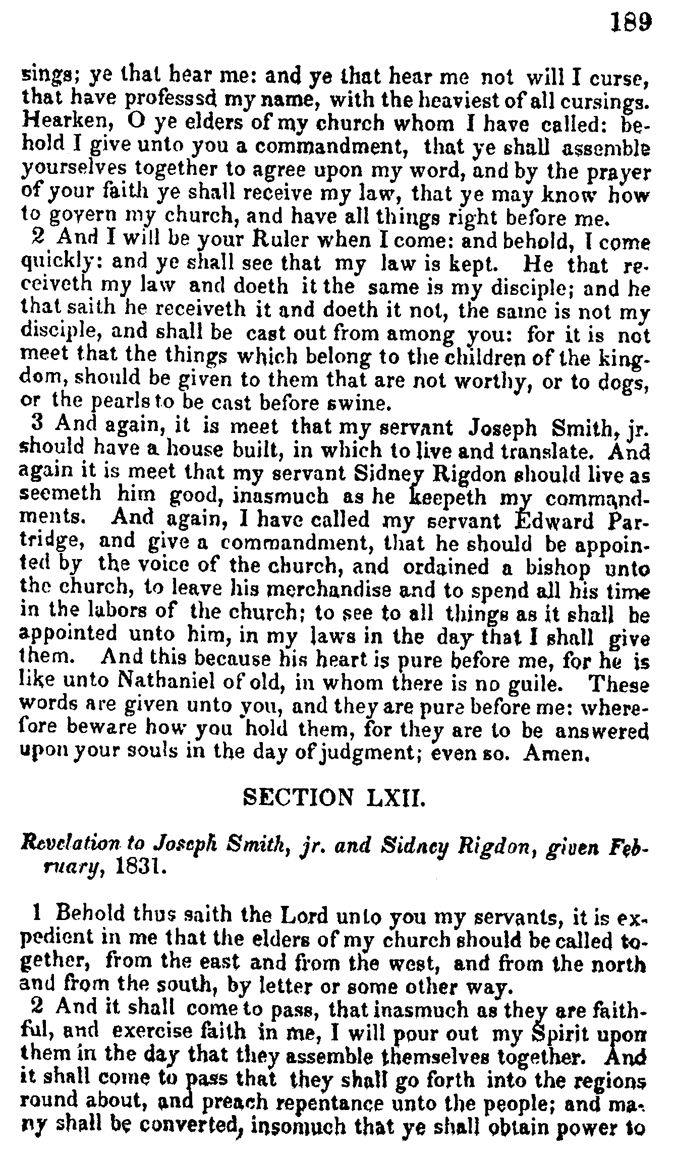 Doctrine And Covenants Page 189