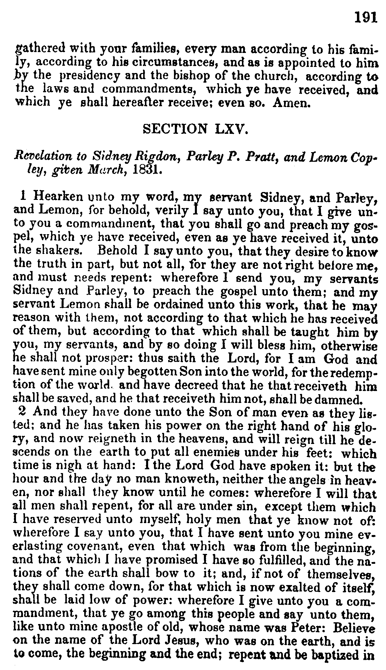Doctrine And Covenants Page 191