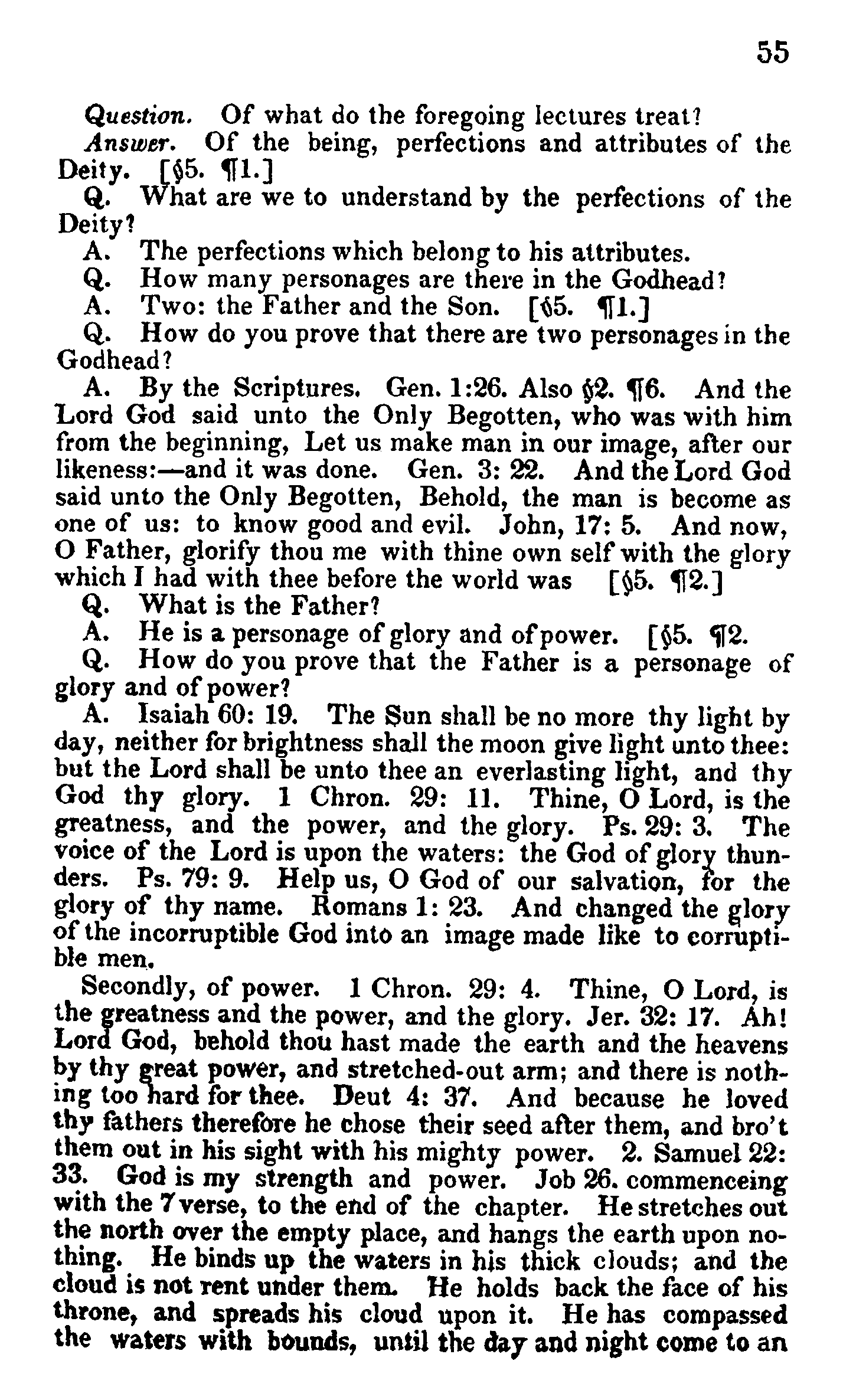 Doctrine and Covenants 1835 edition p.55 Lectures on Faith