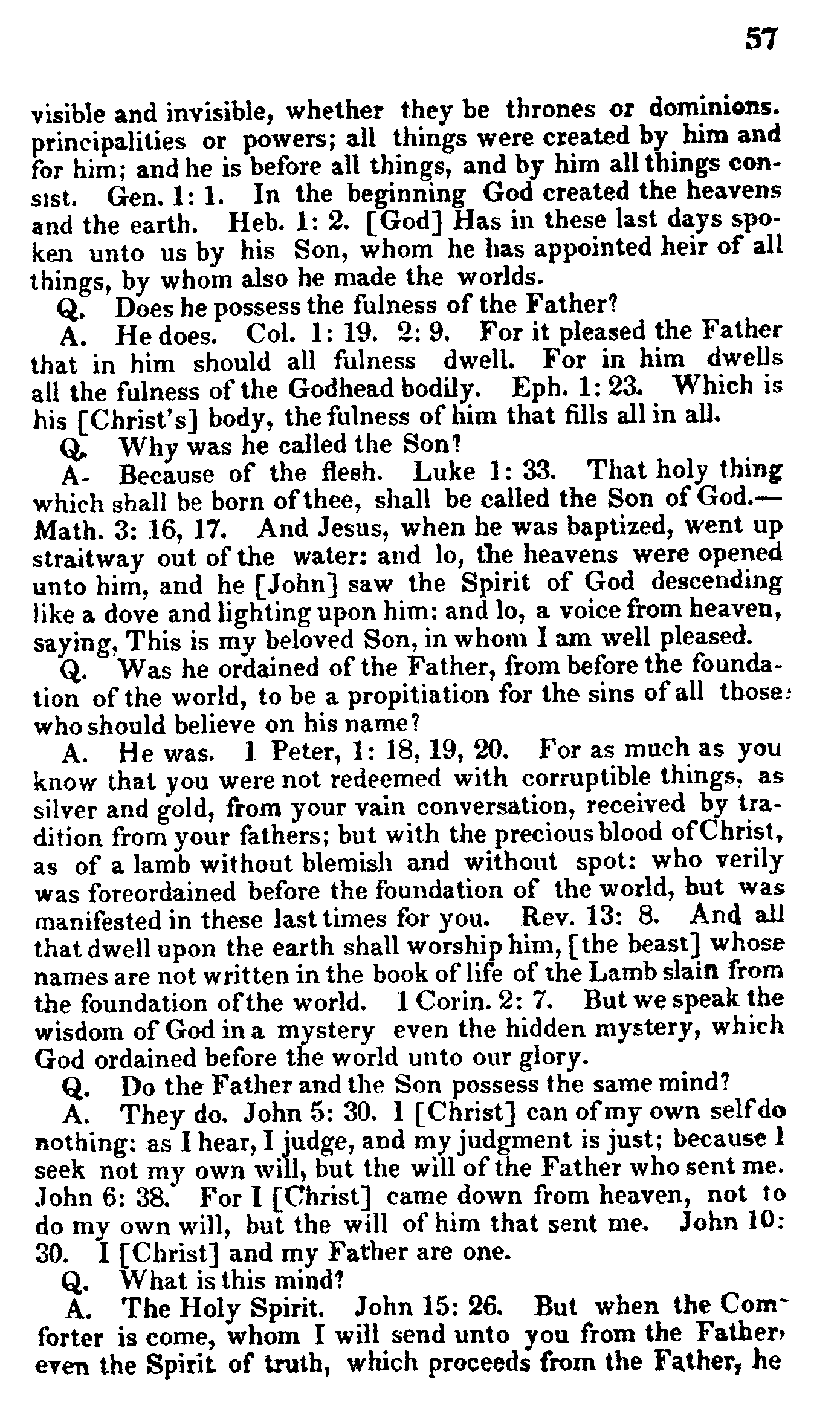Doctrine and Covenants 1835 edition p.57 Lectures on Faith