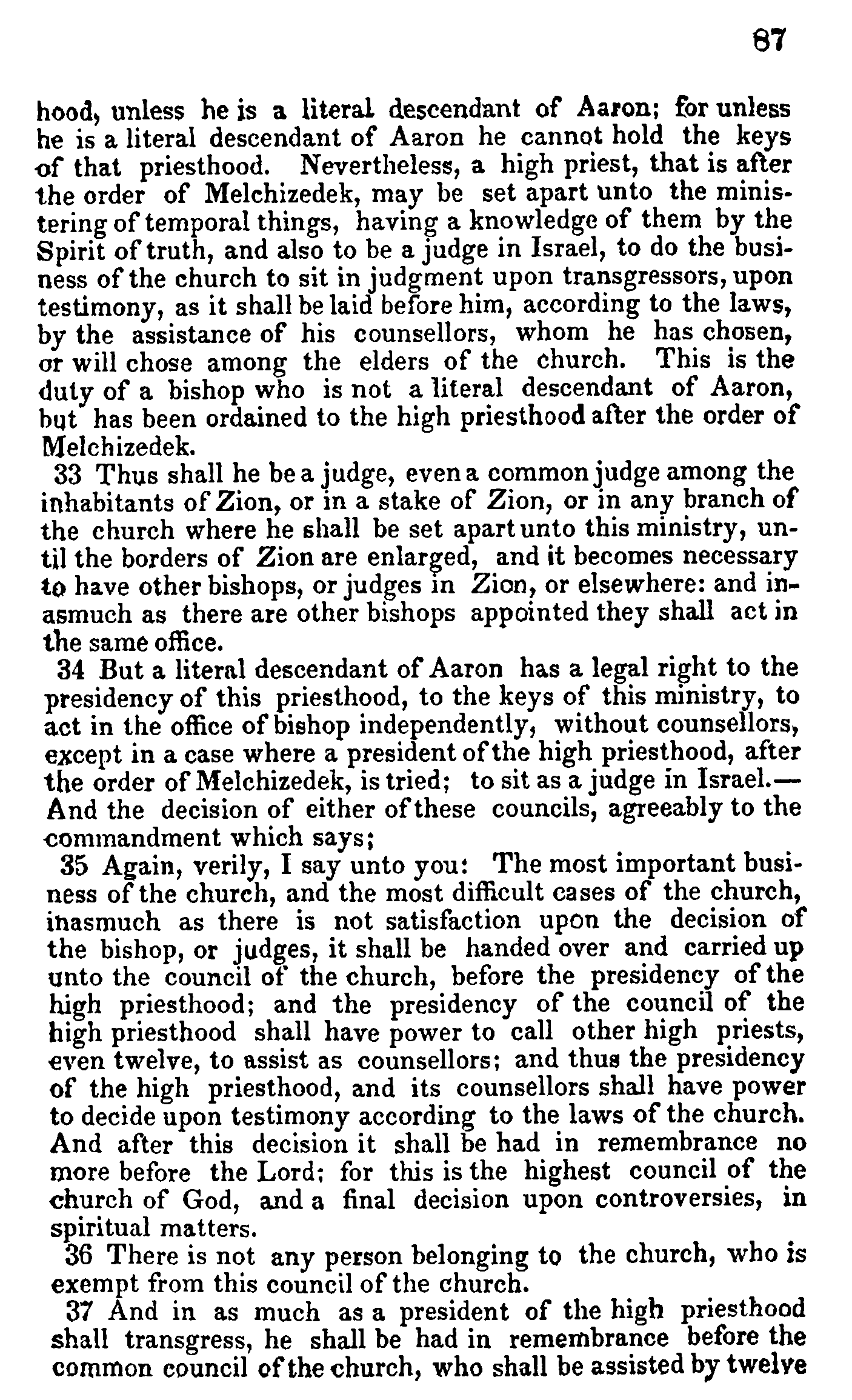 Doctrine And Covenants Page 87