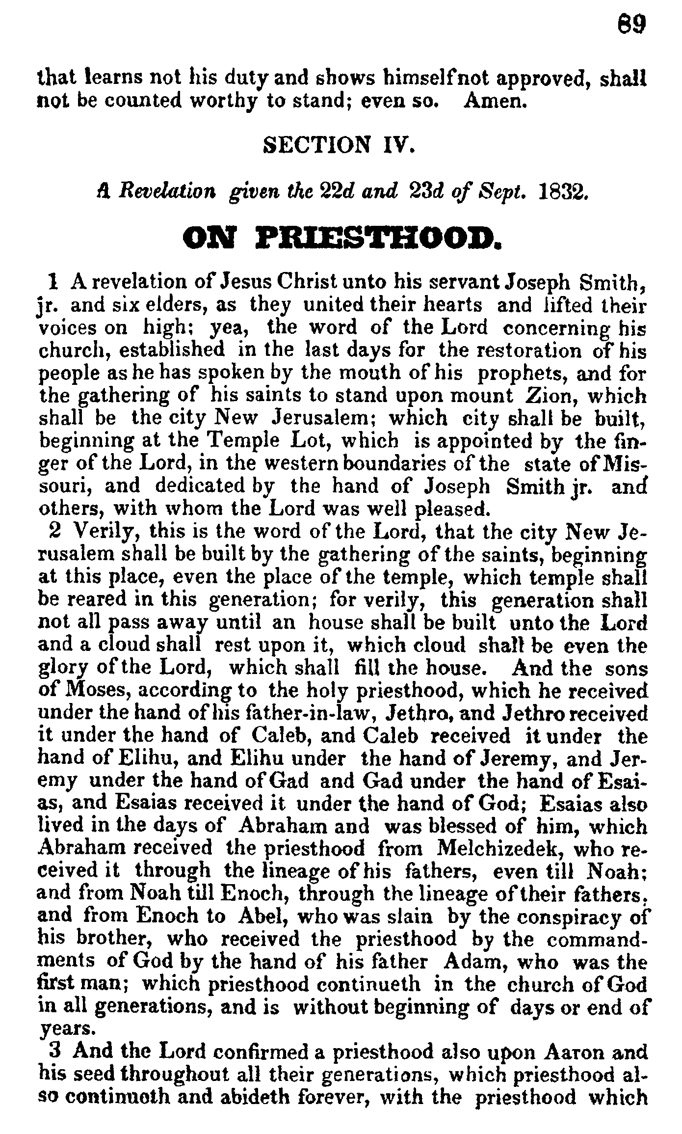 Doctrine And Covenants Page 89