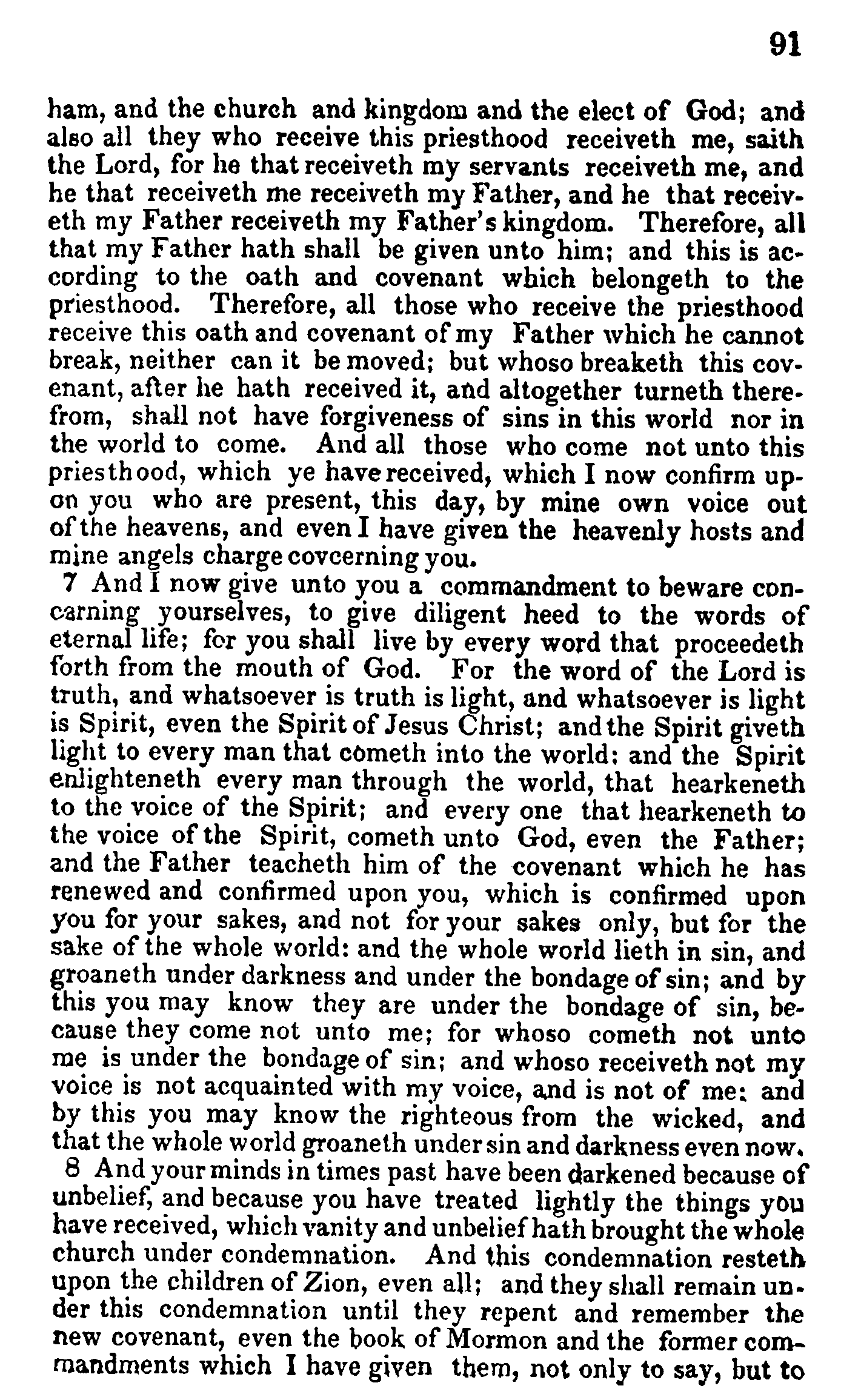 Doctrine And Covenants Page 91