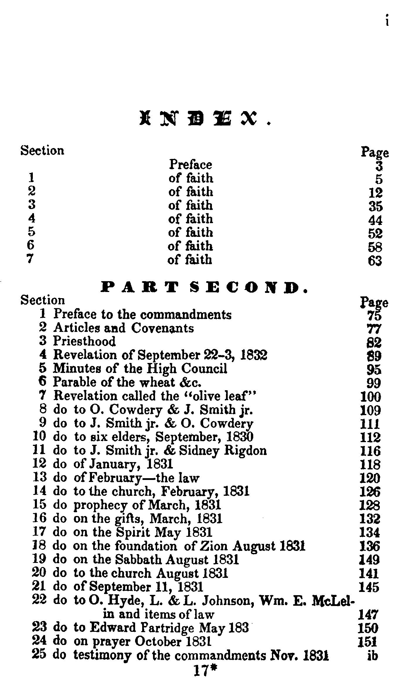 Doctrine And Covenants Index I