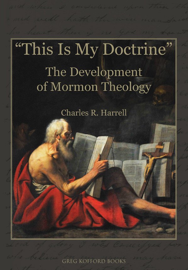 Cover for book showing old man studying open texts and a crucifix