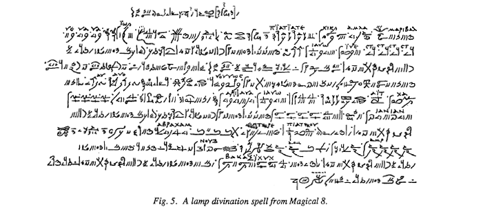 A manuscript in a foreign script for a magical spell