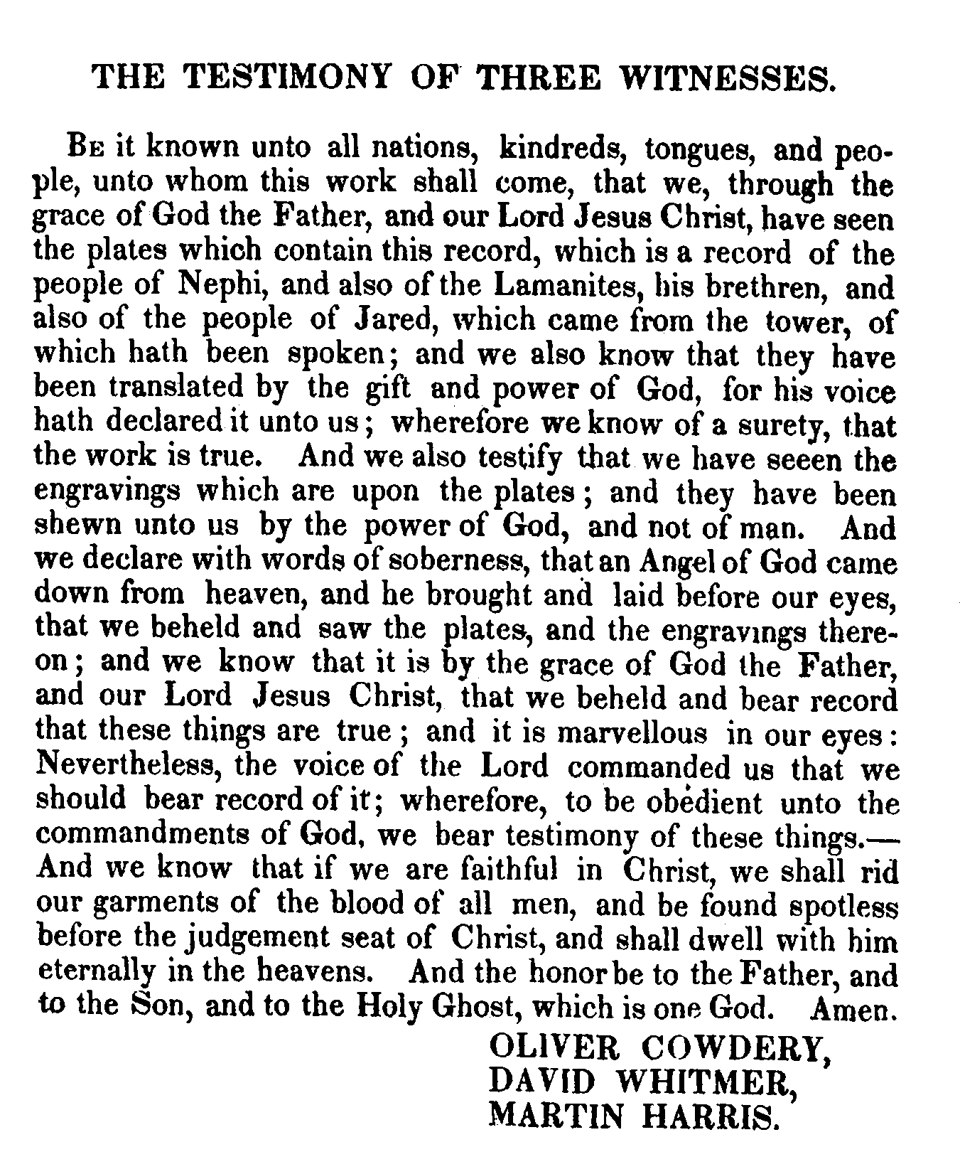 Book of Mormon - The Testimony of Three Witnesses - Page 589