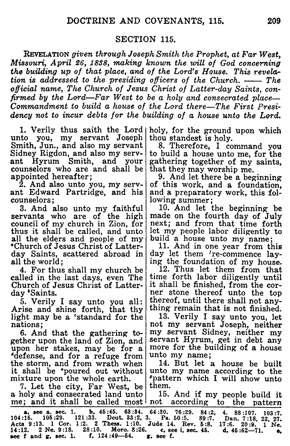 Doctrine and Covenants 115:7-12